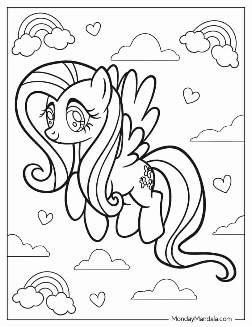 Coloring Page of Fluttershy from My Little Pony coloring page