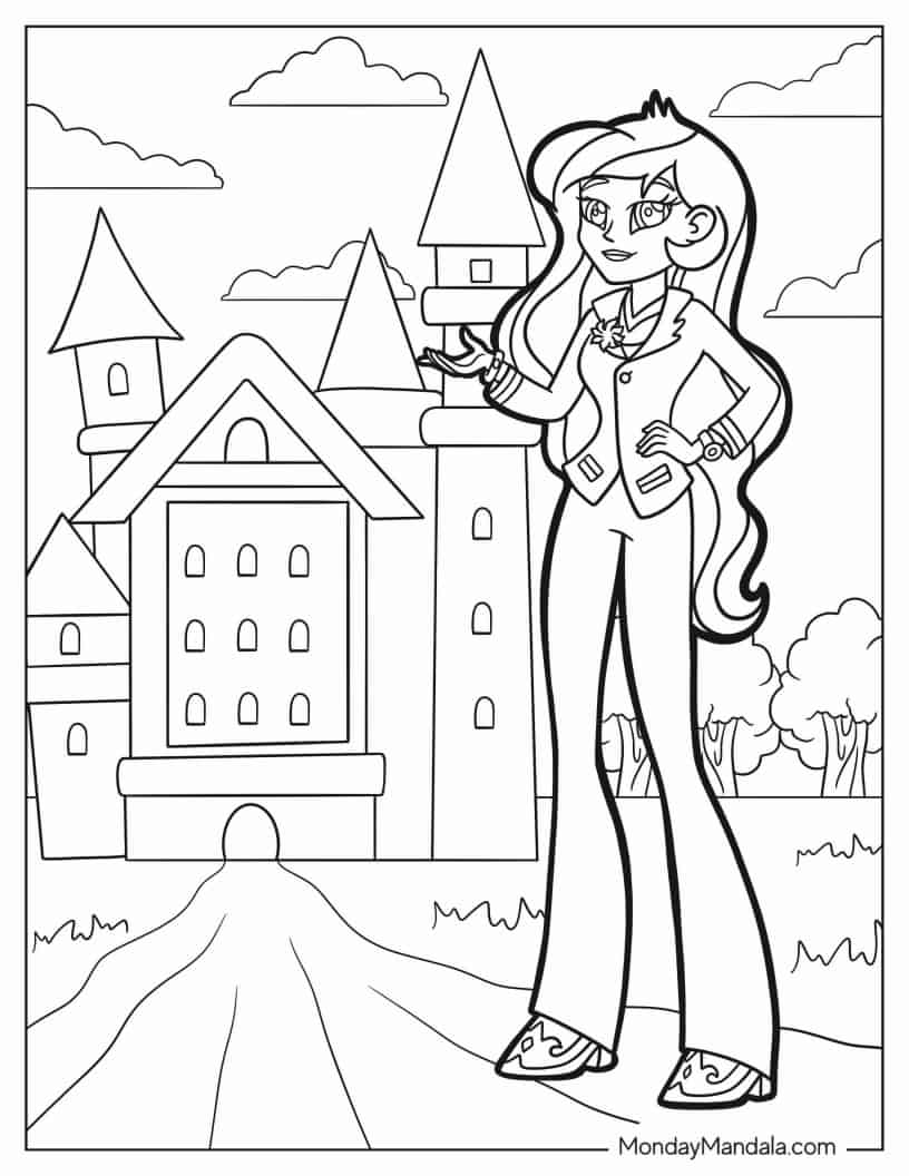 Coloring Sheet of Equestria Girls Principal Celestria coloring page