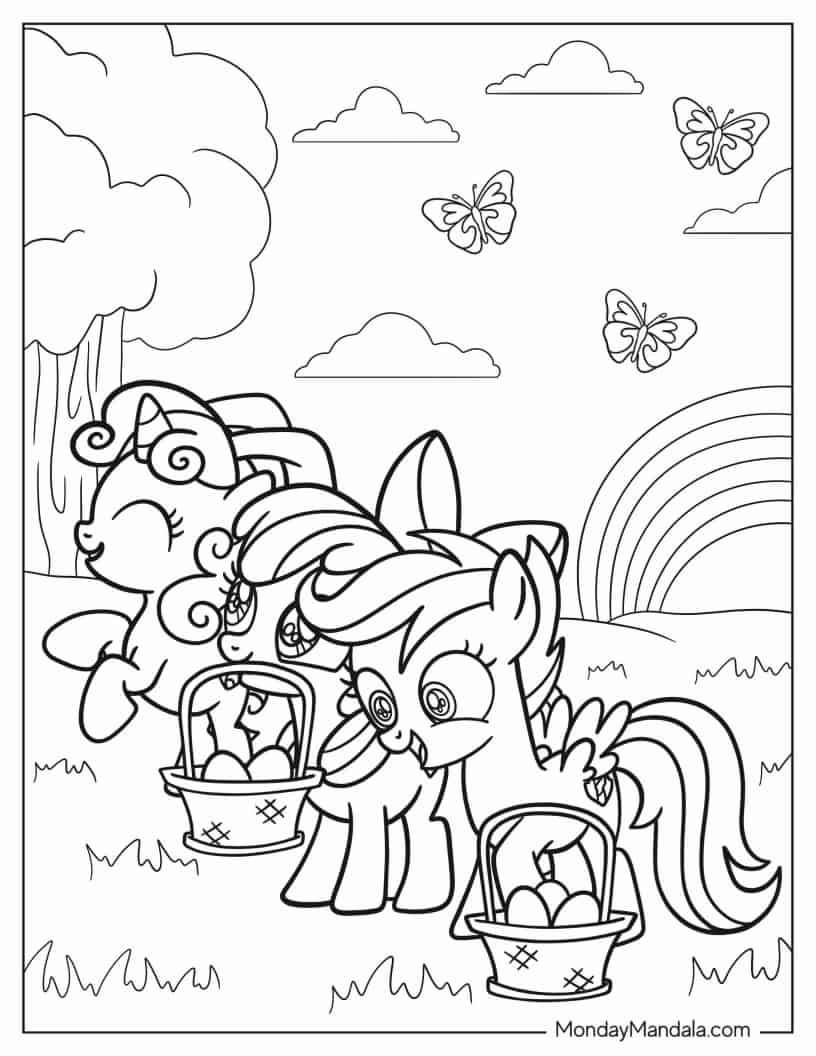 Easter My Little Pony Coloring Sheet coloring page