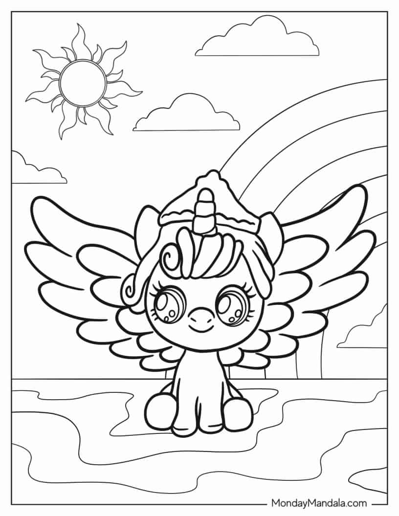 Kawaii My Little Pony Cartoon For Kids coloring page