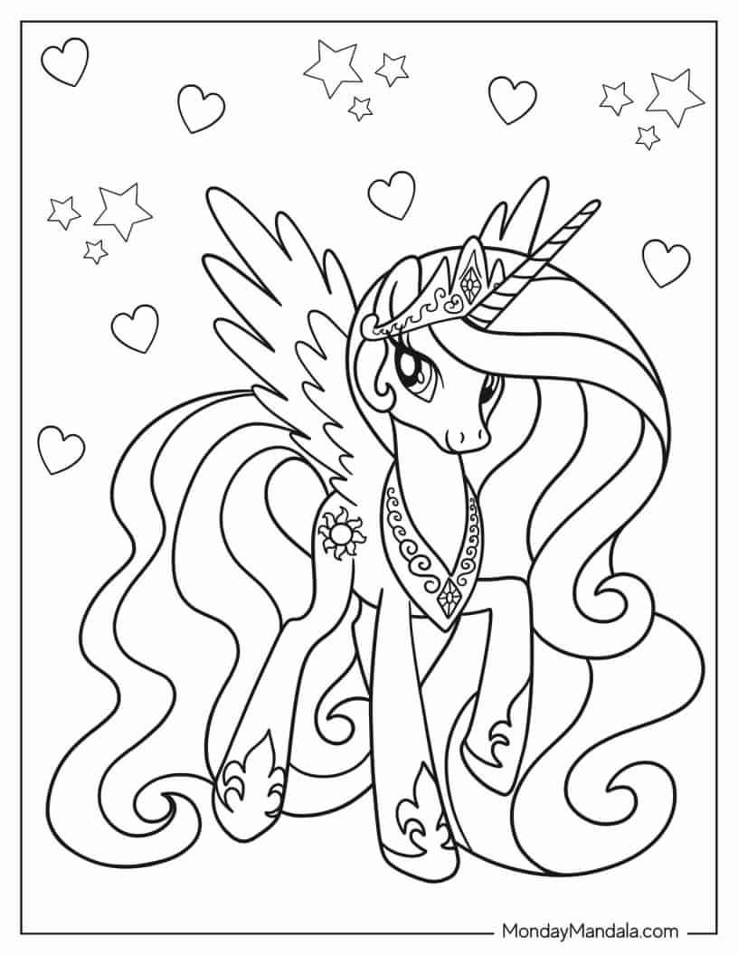 Majestic Princess Celestia Coloring Page coloring page