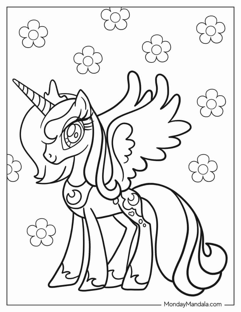Outline of Princess Celestia to Color coloring page