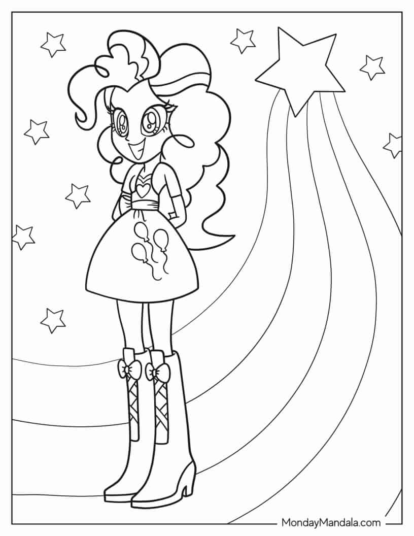 Pinkie Pie Equestria Girls for Kids coloring page
