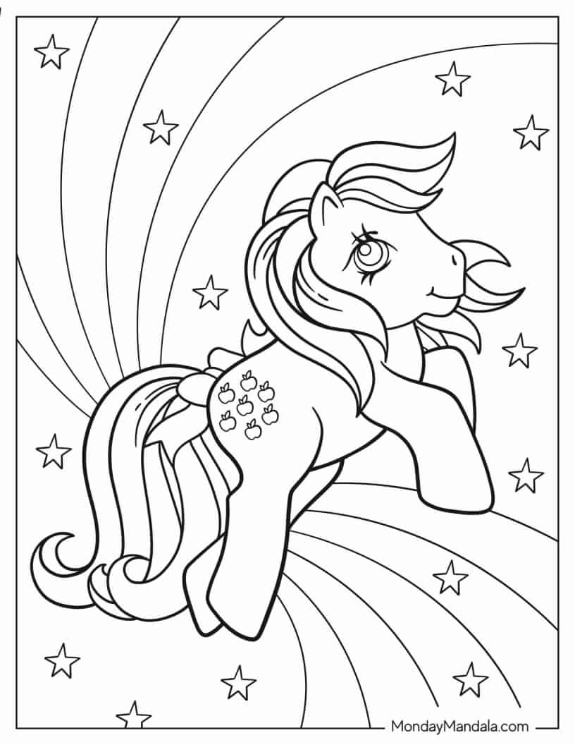 Retro Applejack Pony Coloring In coloring page