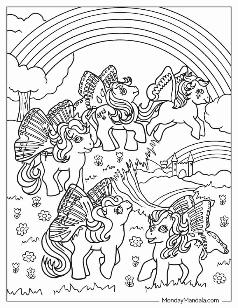 Retro My Little Pony With Wings coloring page