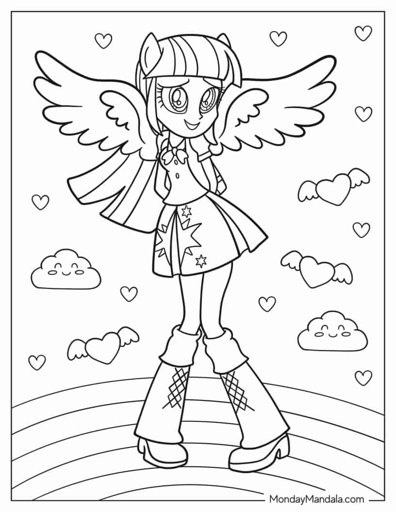 Simple Coloring Page of Equestria Girls Rarity coloring page