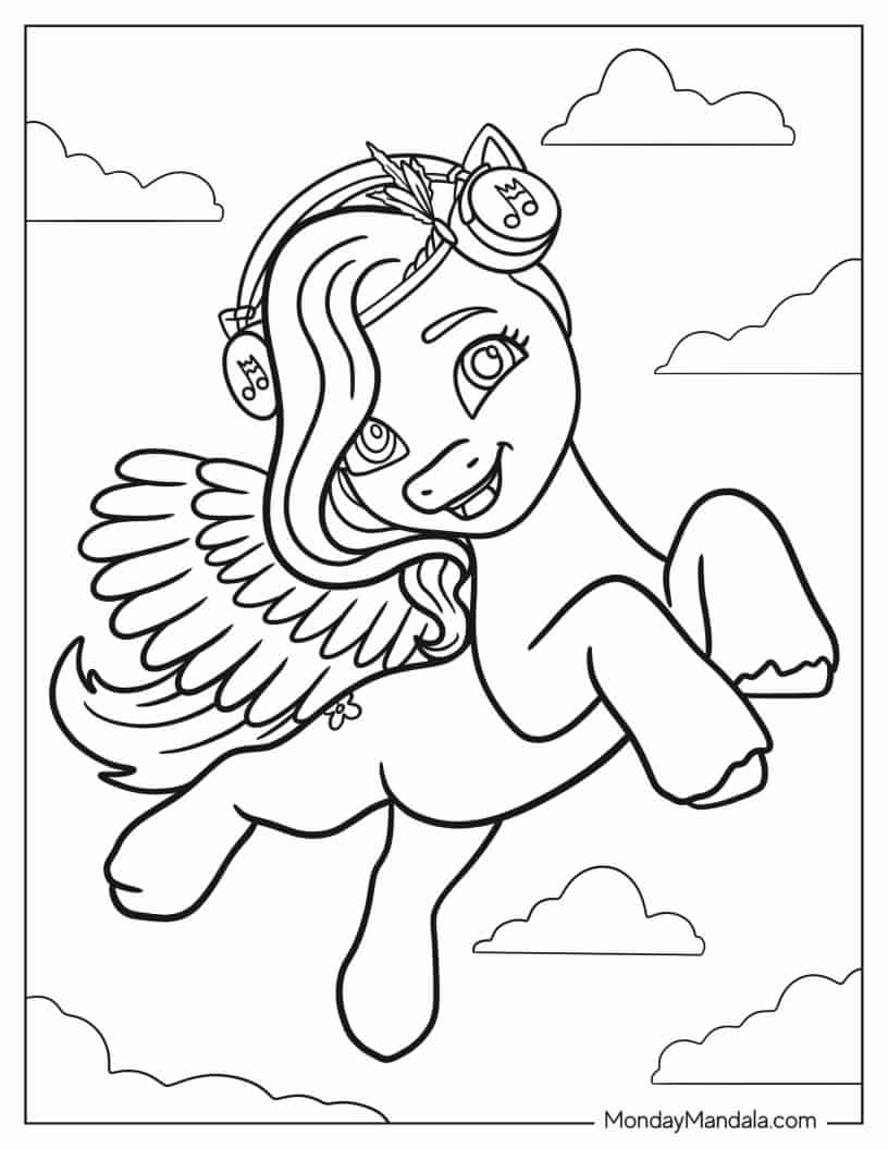 Simple Pipp Petals Pony Coloring Sheet for Kids coloring page