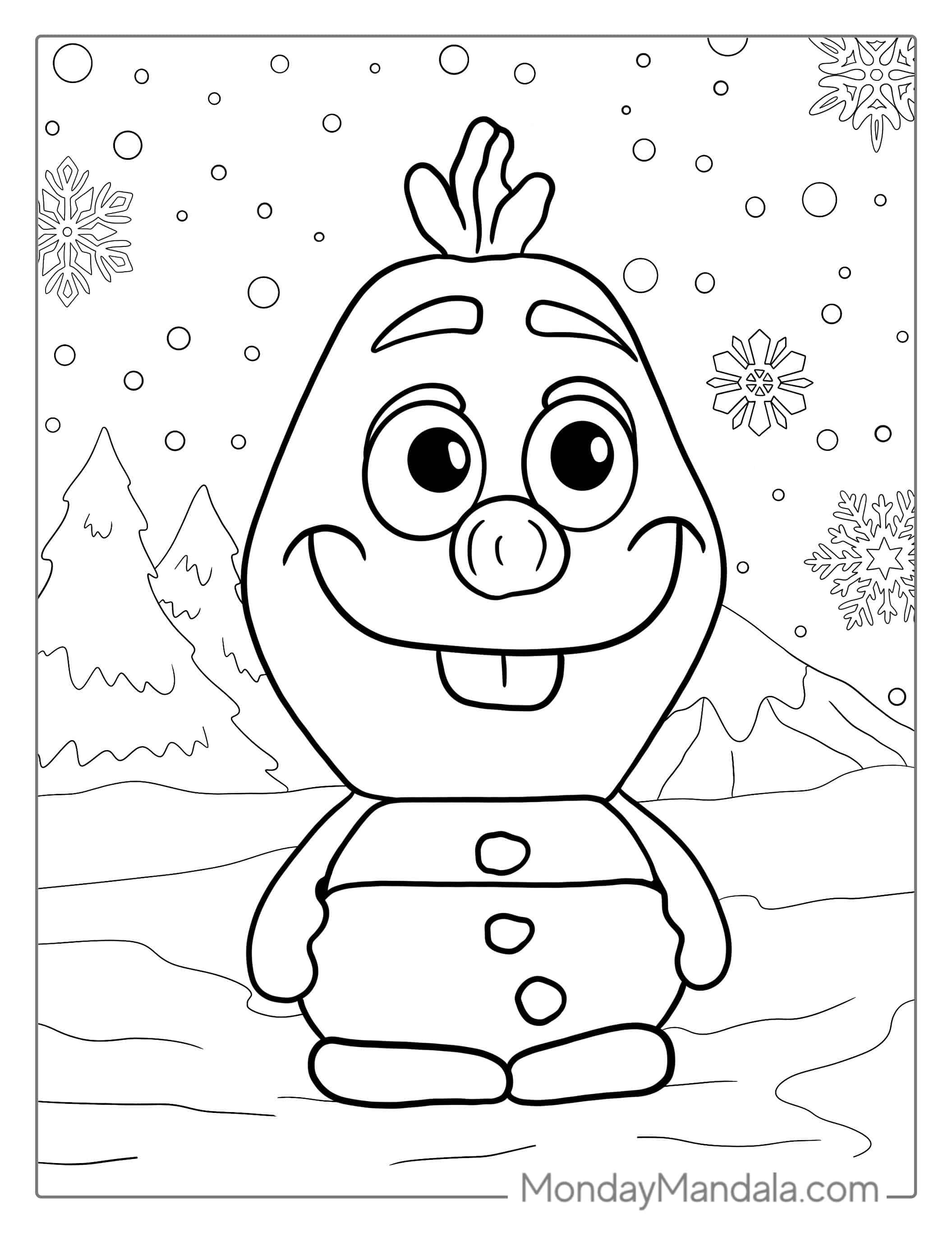 Baby Olaf Coloring Page For Kids coloring page
