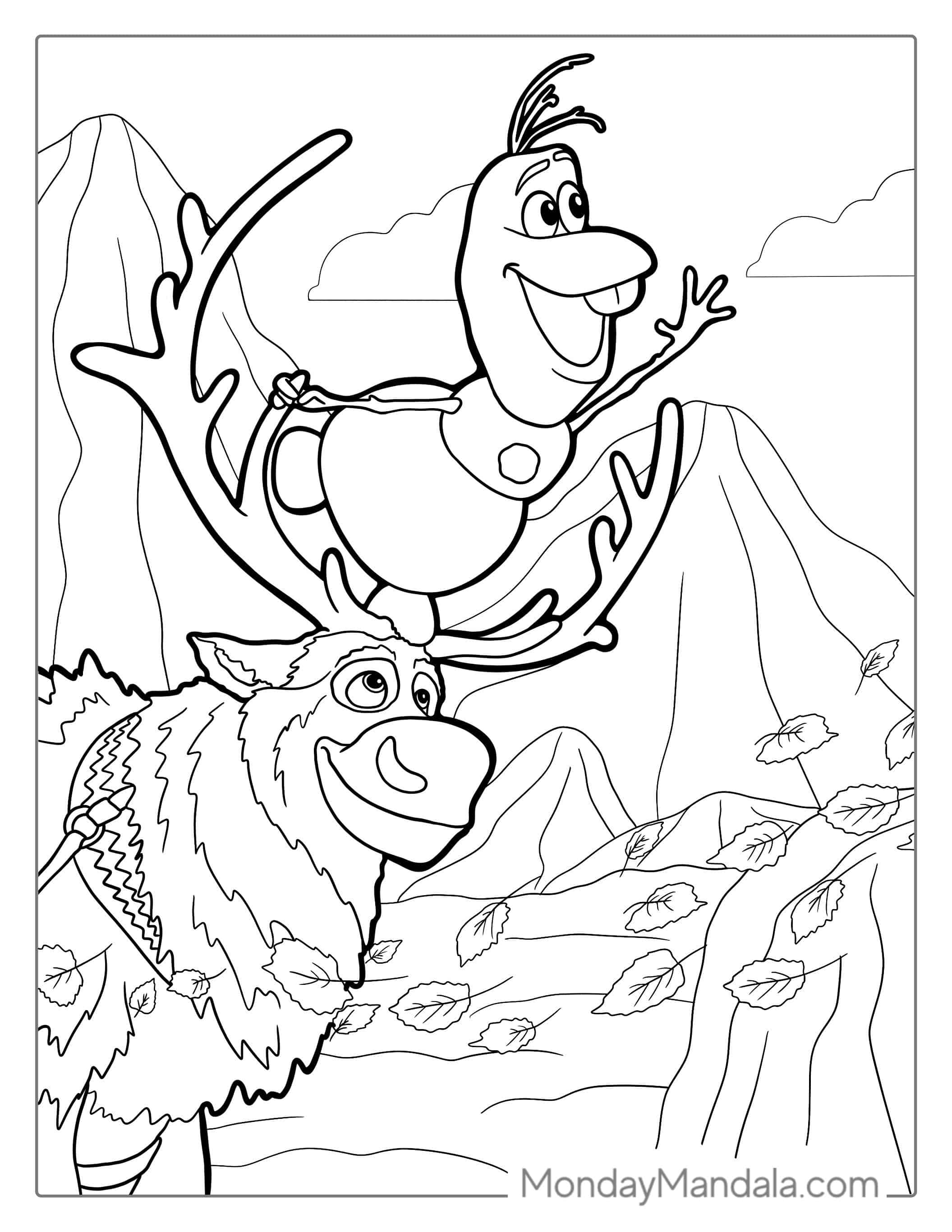Coloring Page Of Sven And Olaf coloring page
