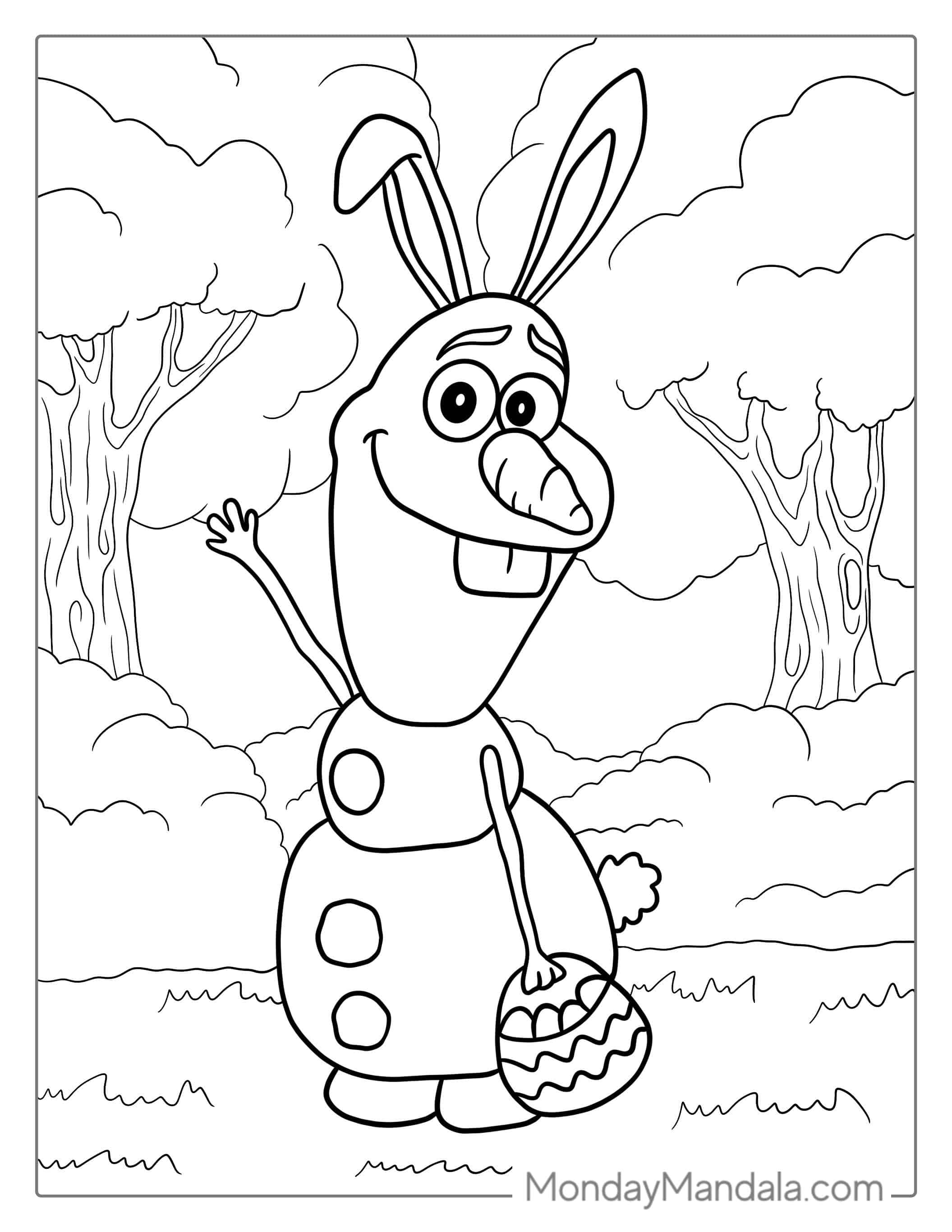 Easter Themed Olaf Coloring Page coloring page