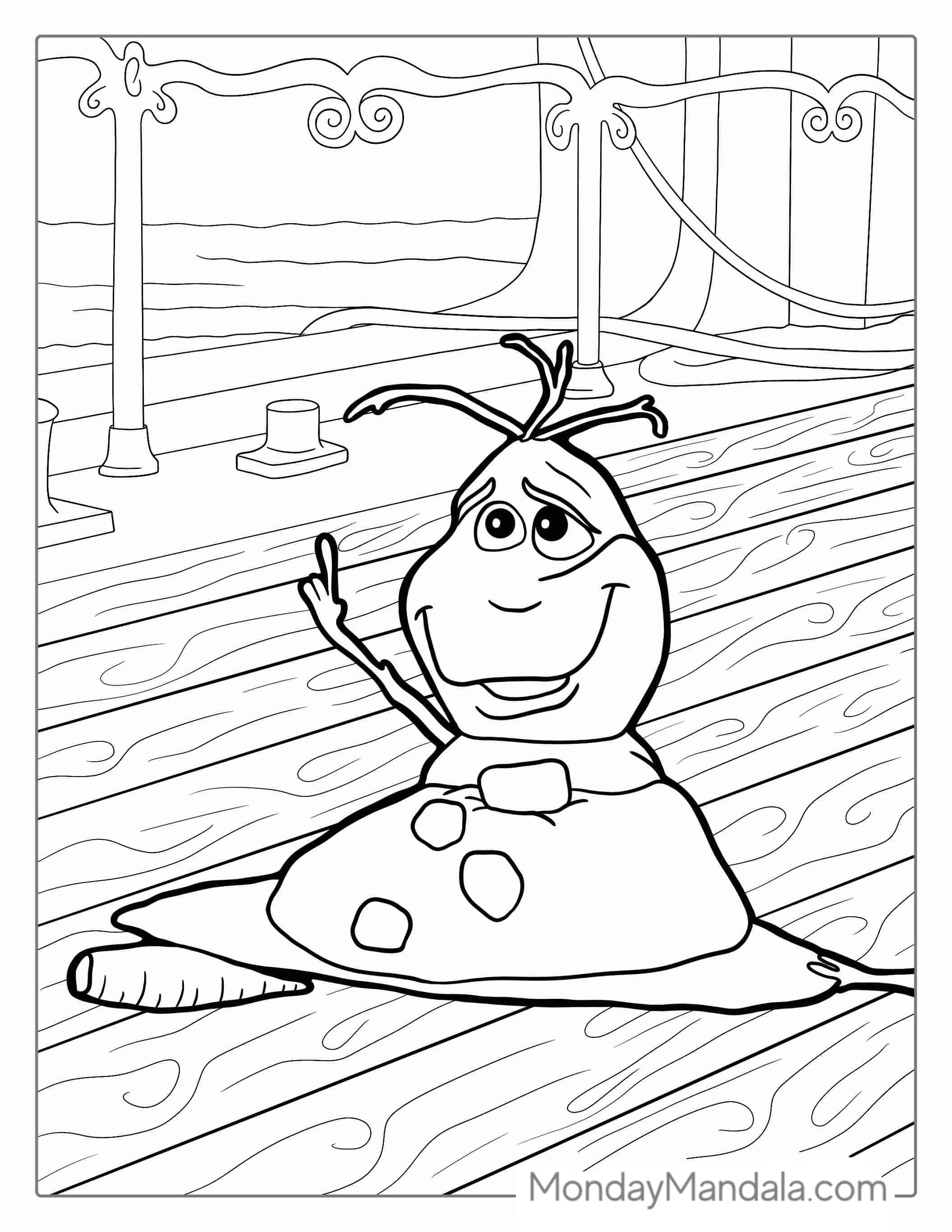 Melting Olaf Coloring Page coloring page