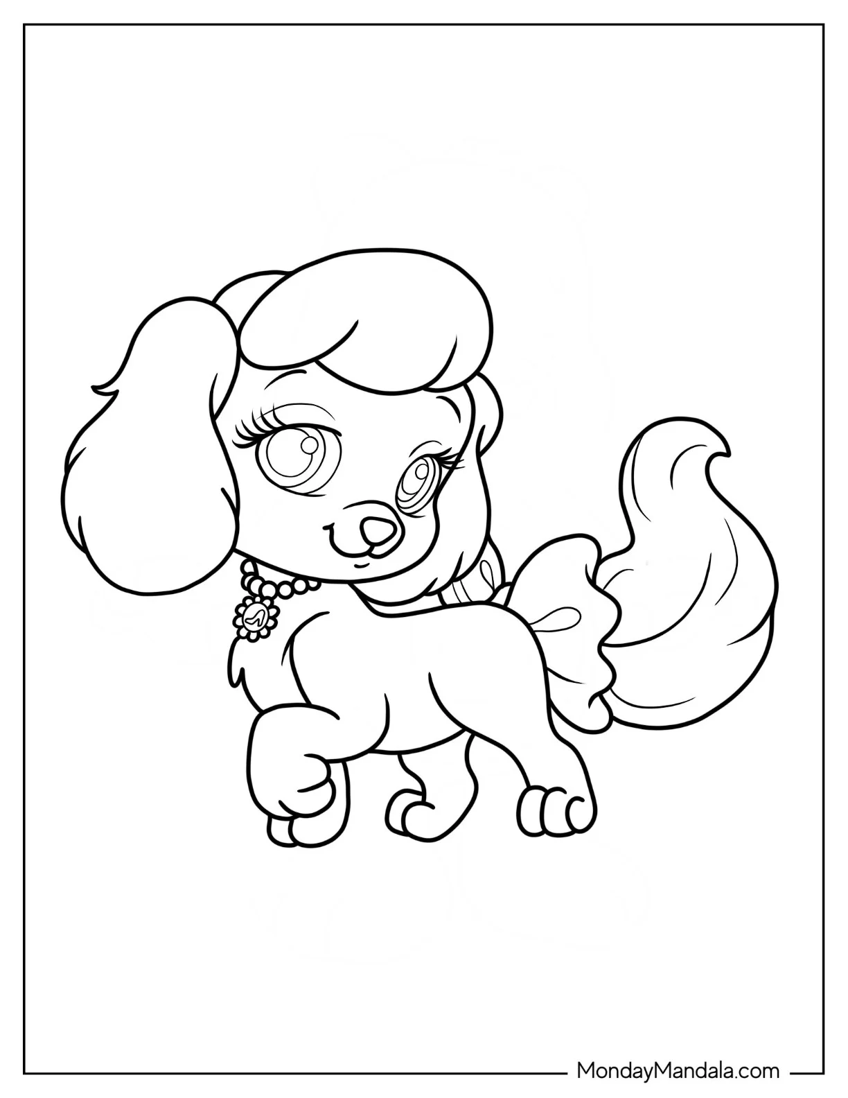 Easy Pumpkin Outline Palace Pets Coloring Page For Preschoolers coloring page