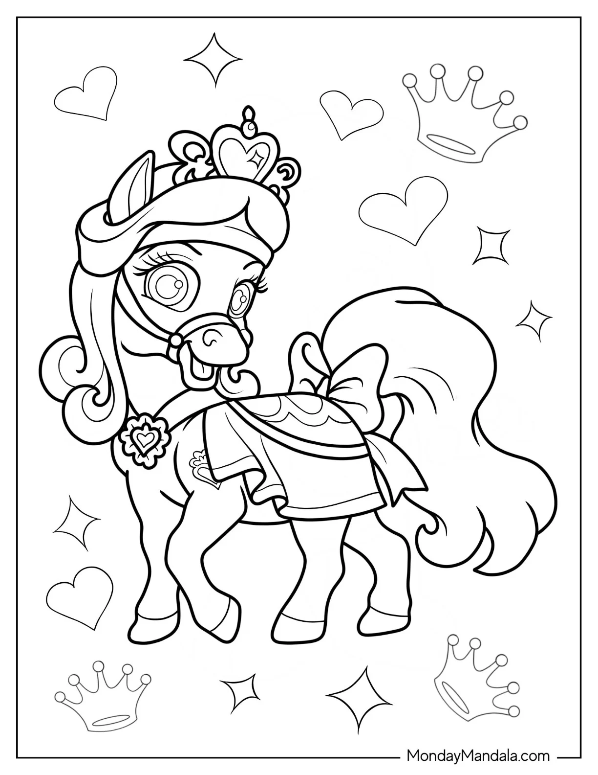 Palace Pets Coloring Page Of Petite The Pony Trotting For Kids coloring page