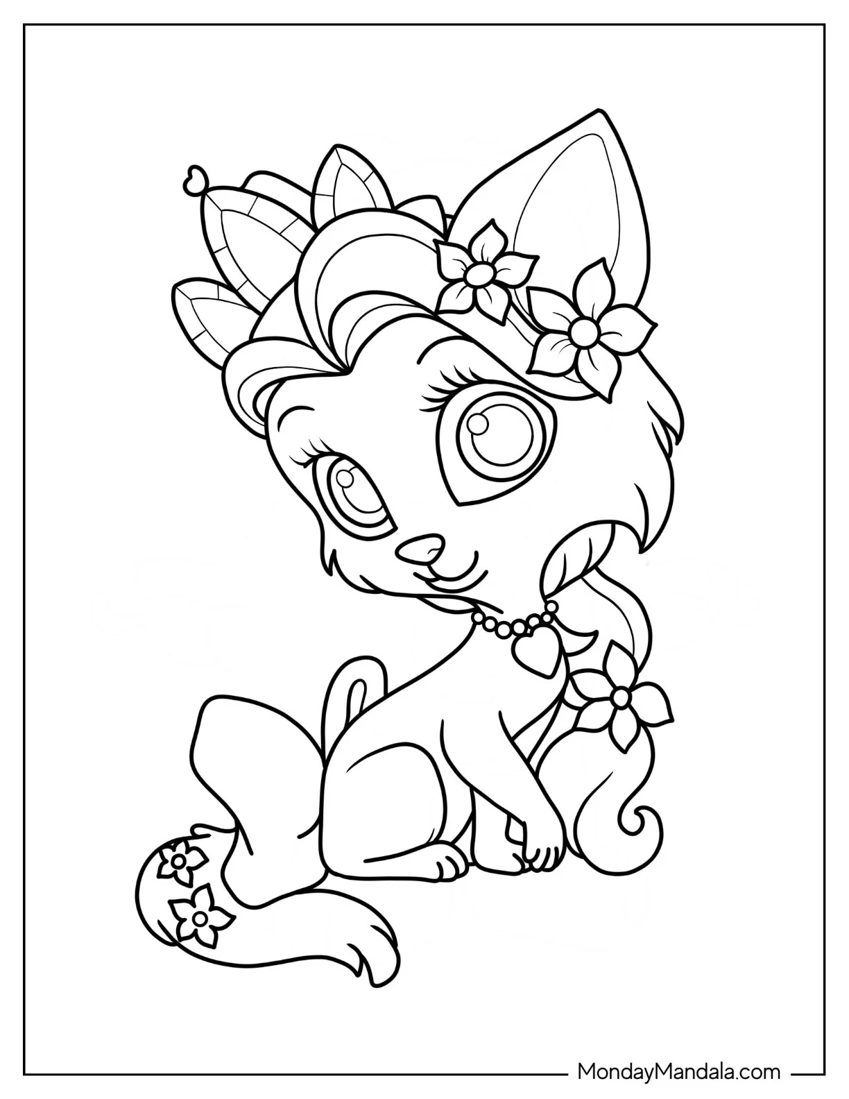 Palace Pets Coloring Page Of Simple Summer Outline Palace Pets coloring page