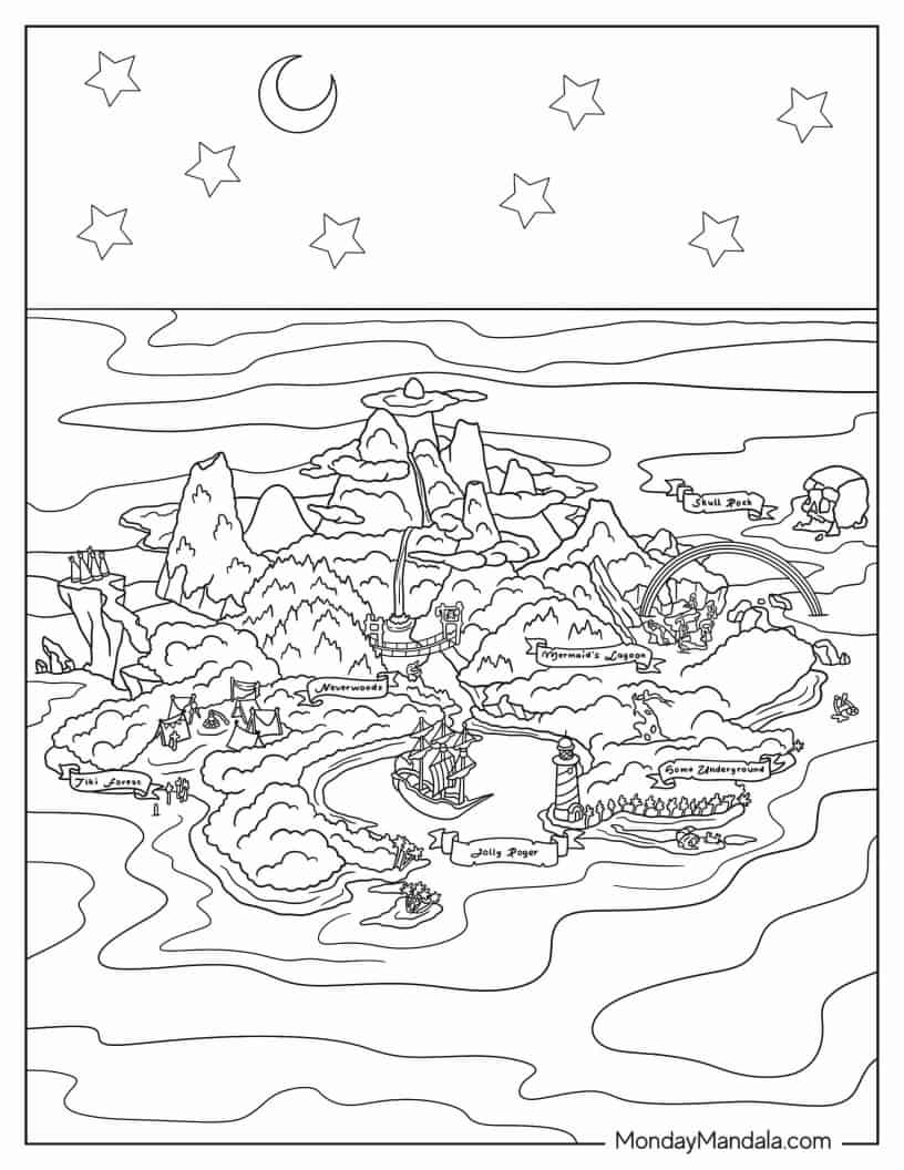 Neverland Map coloring page