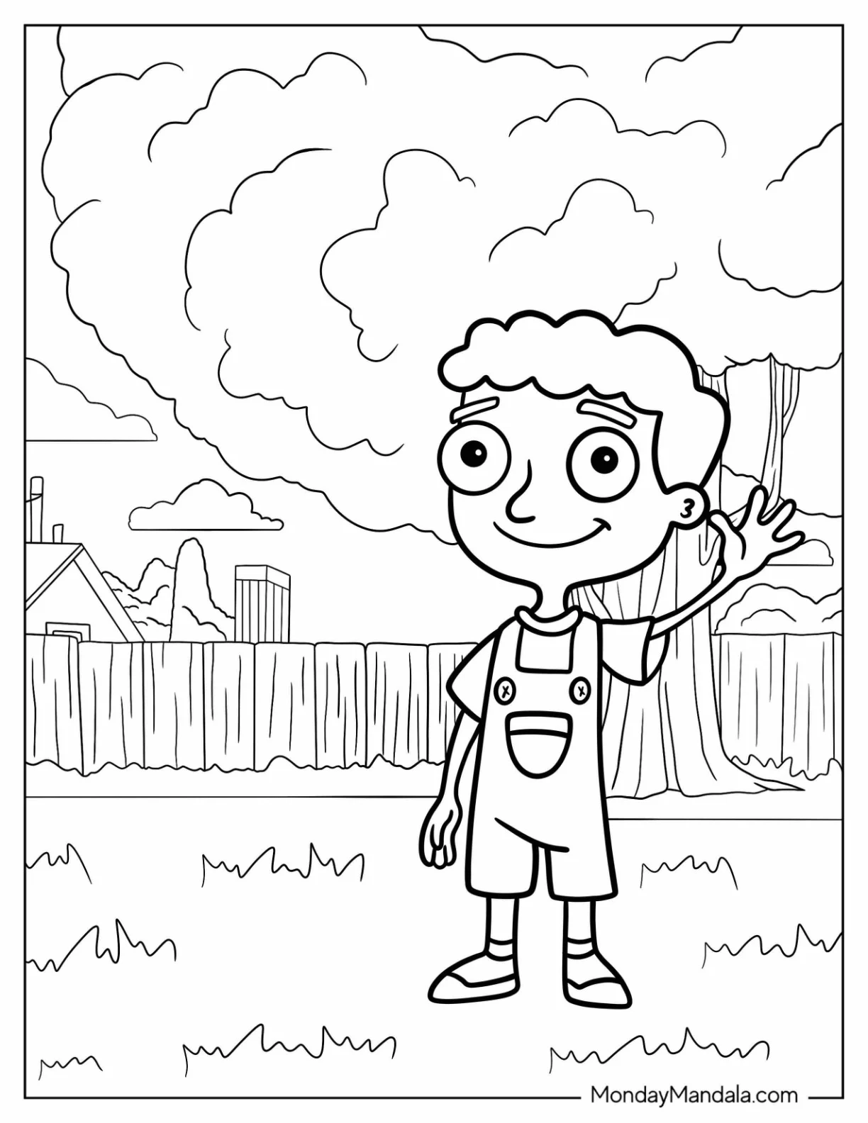 Phineas And Ferb Coloring Page Of Baljeet Waving coloring page