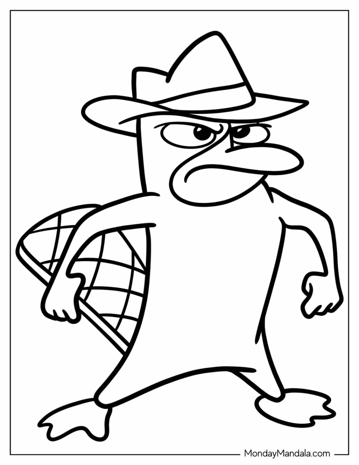 Phineas And Ferb Coloring Page Of Perry The Platypus For Preschoolers coloring page