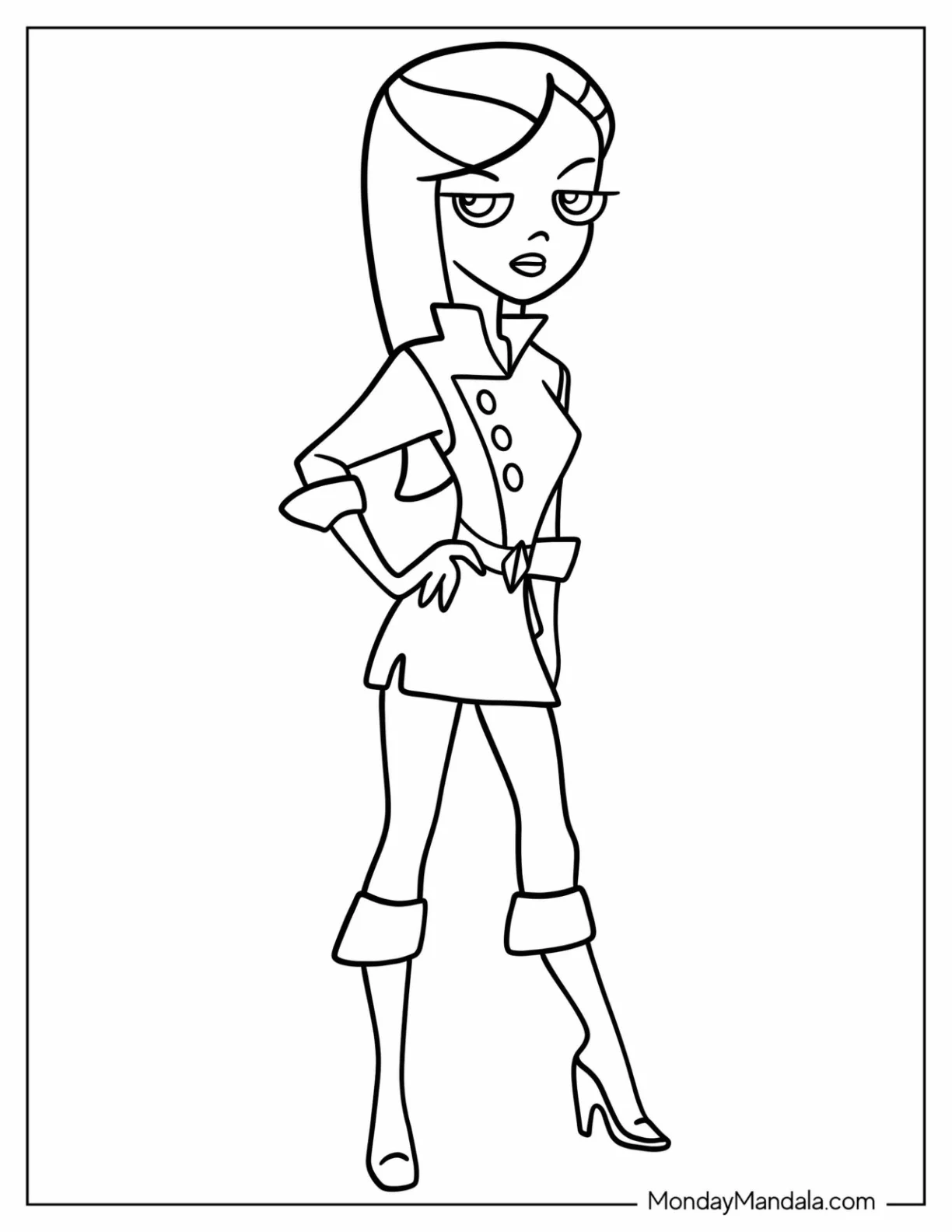 Phineas And Ferb Coloring Page Of Vanessa Doofenshmirtz coloring page