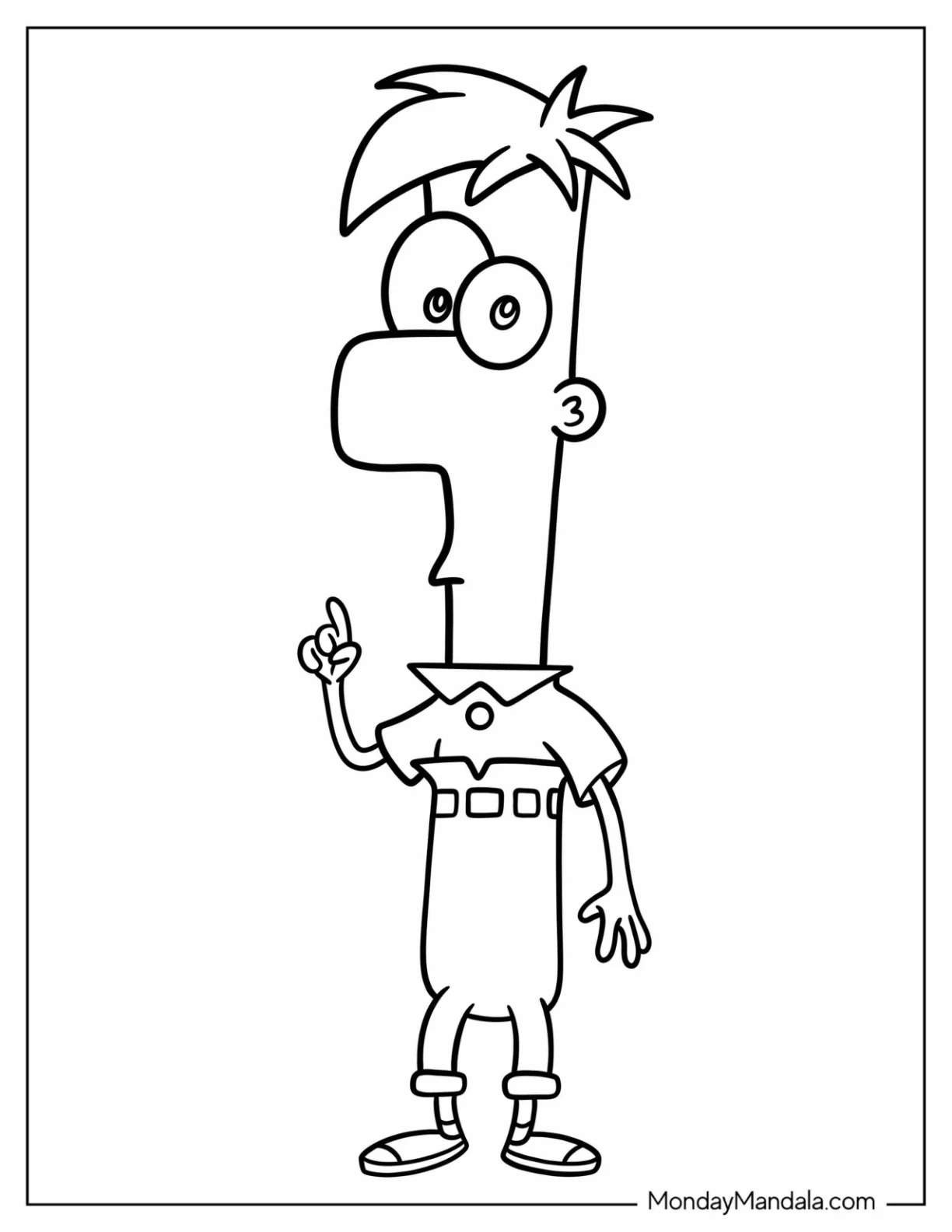 Simple Phineas And Ferb Coloring Page coloring page