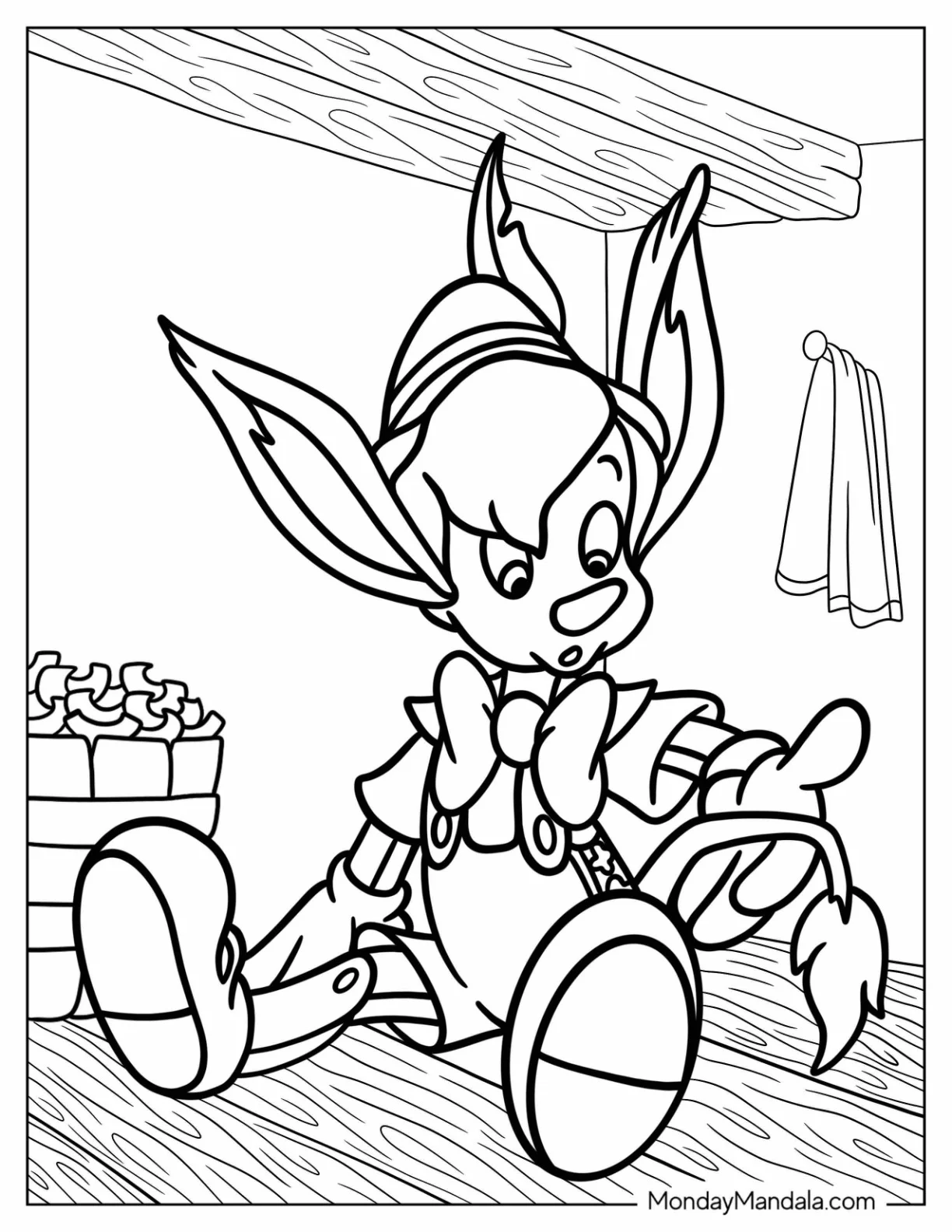 Pinocchio Coloring Page Turning Into a Donkey coloring page