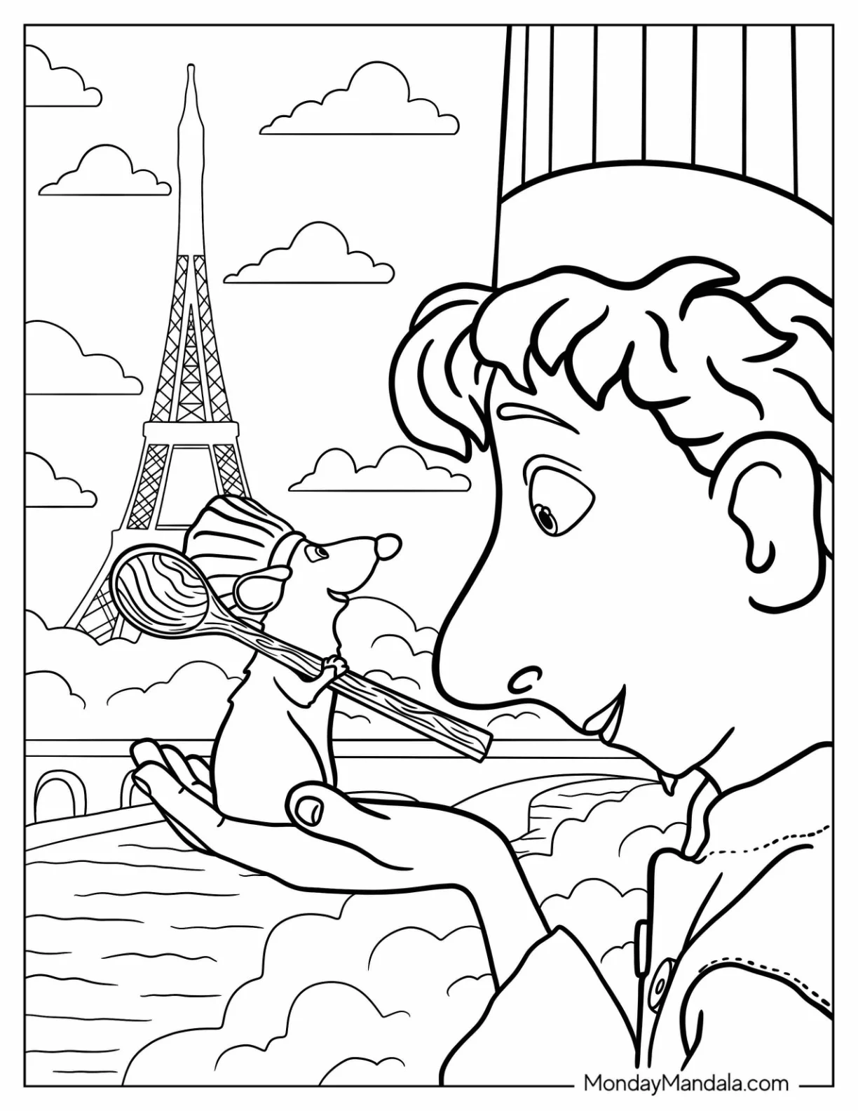 Pixar Coloring Page of Alfredo And Remy From Ratatouille coloring page