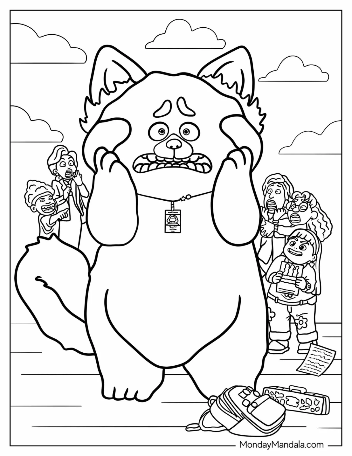Pixar Coloring Page of Turning Red Movie Poster coloring page