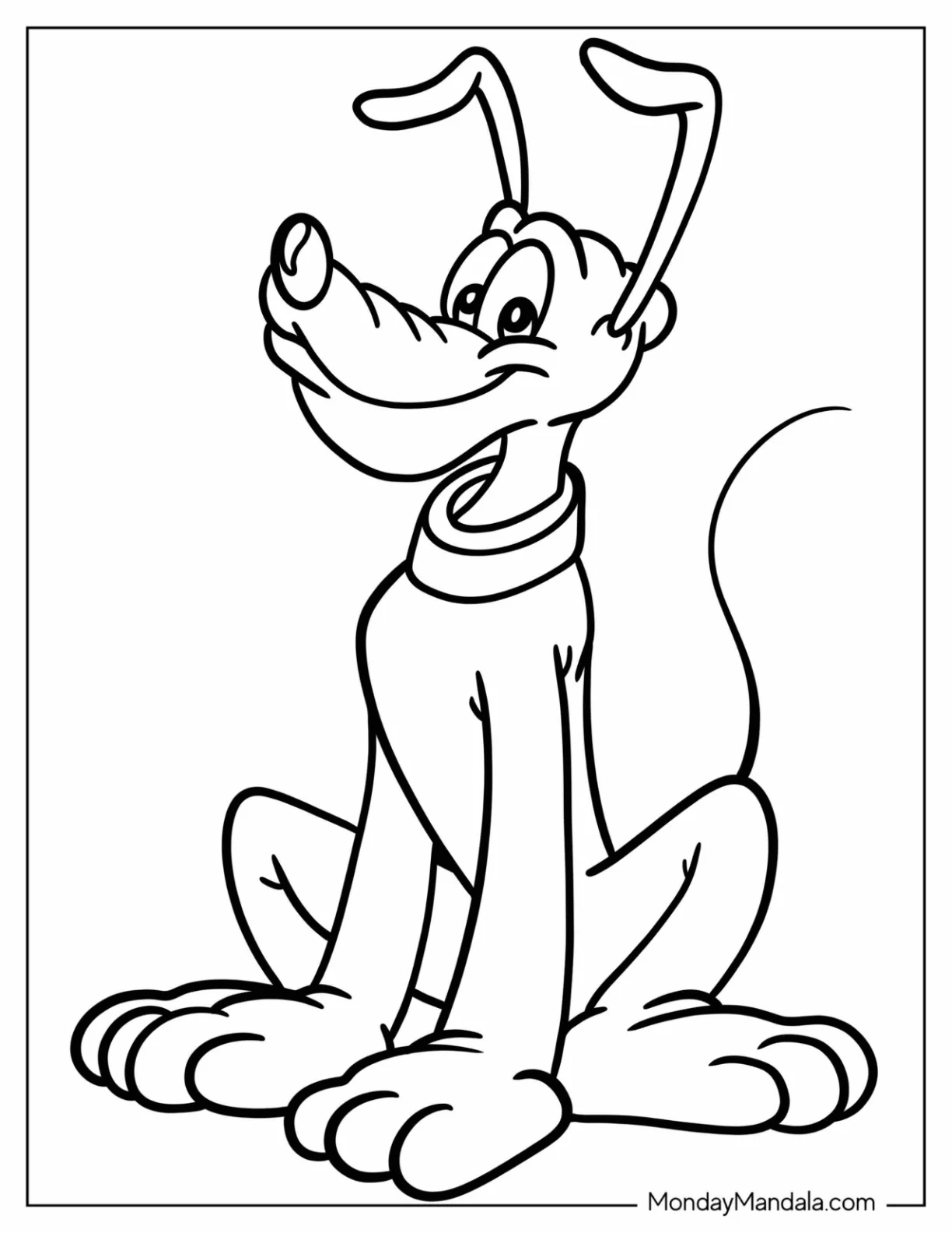 Easy Pluto Coloring Page For Kids coloring page