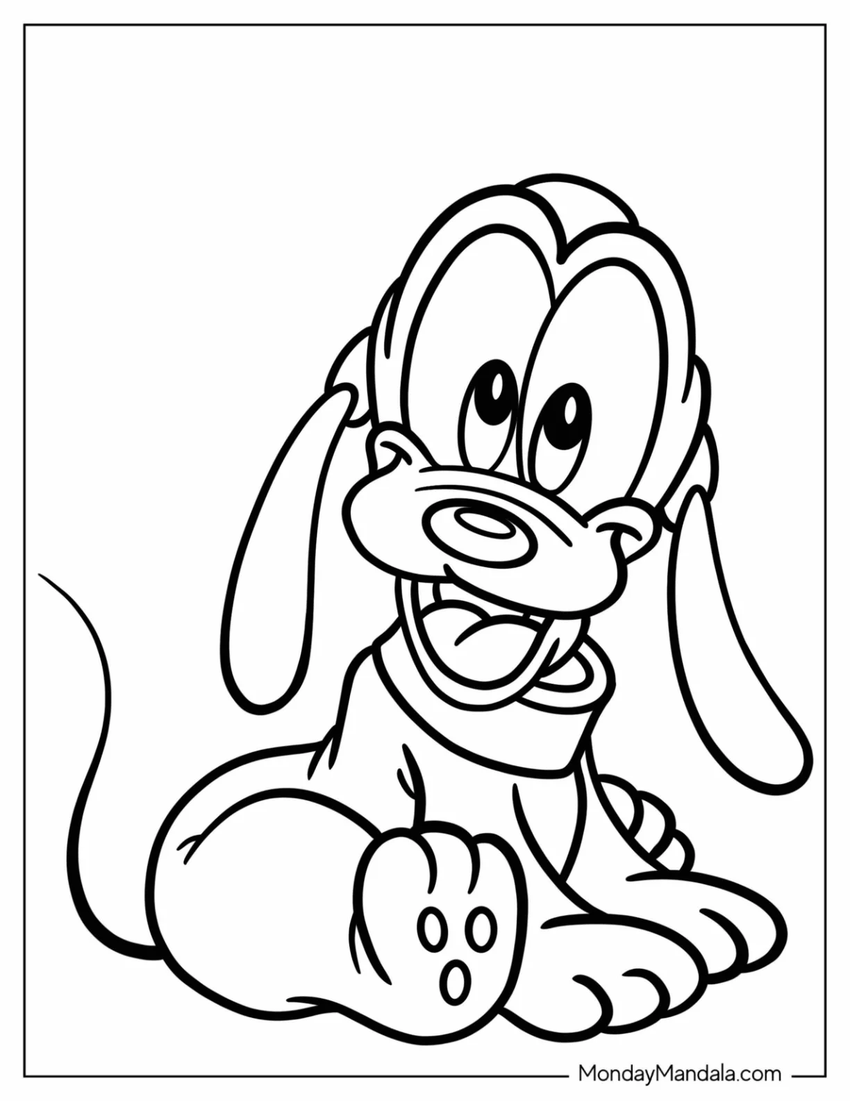 Simple Baby Pluto Coloring Page For Preschoolers coloring page