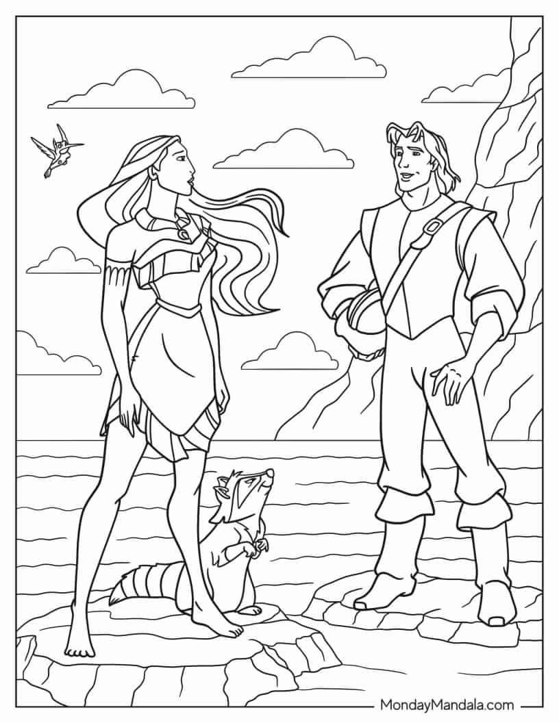 Pocahontas And John Smith coloring page