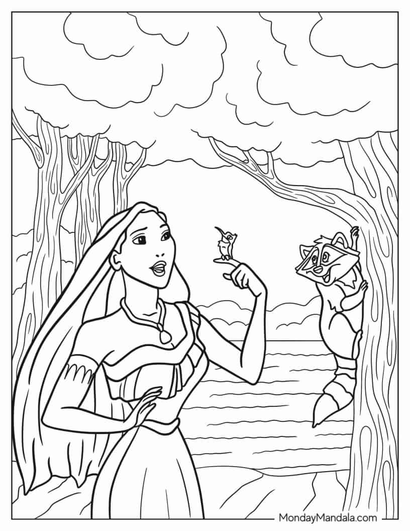 Pocahontas In Nature coloring page