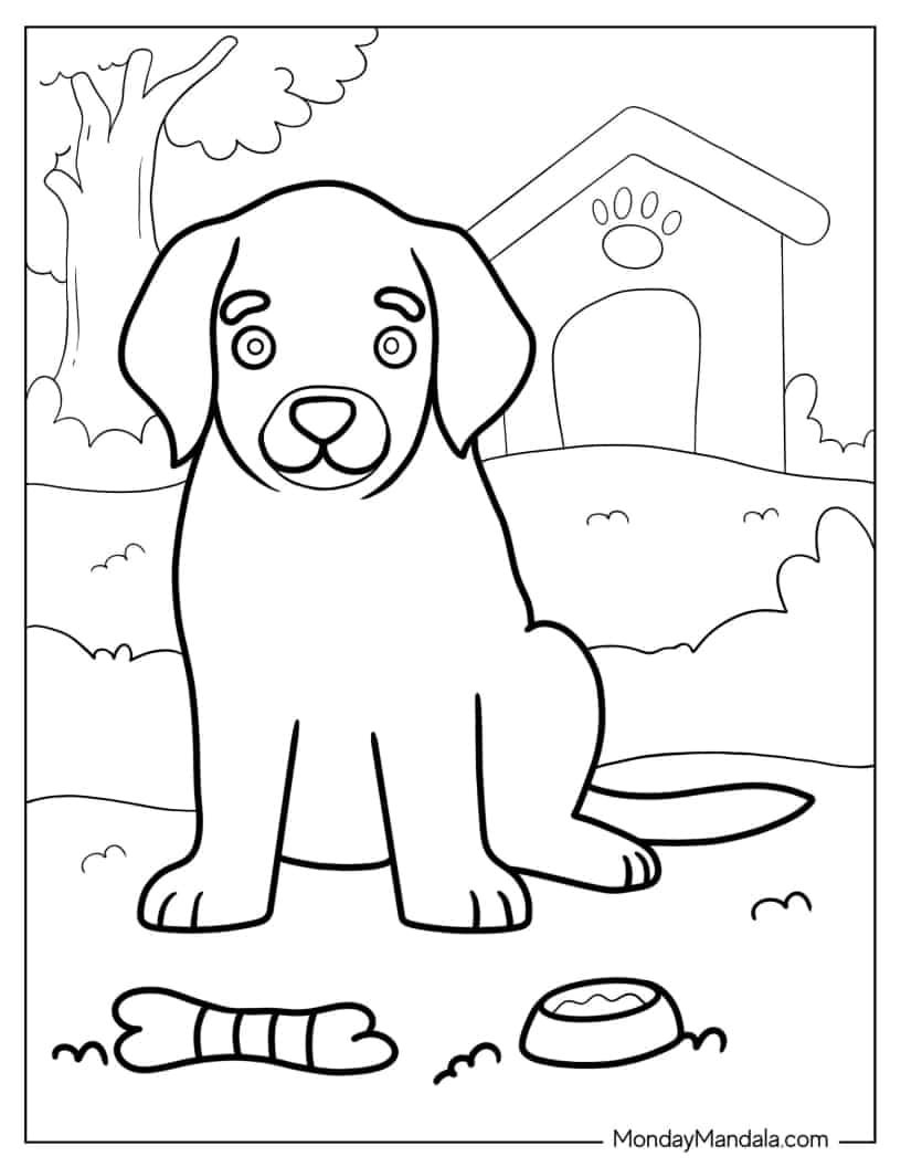 Coloring Sheet Of Puppy Outline coloring page — printable line art