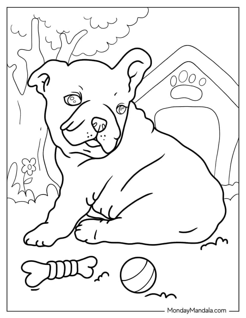 French Bulldog Puppy coloring page — printable line art