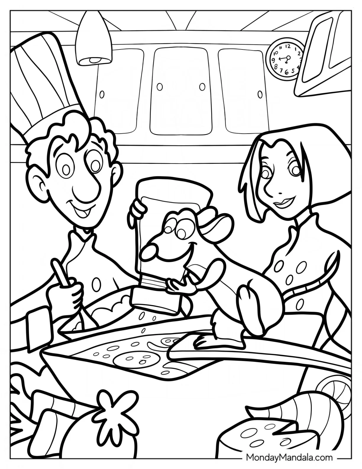 Ratatouille Coloring Page Cooking With Alfredo And Colette coloring page