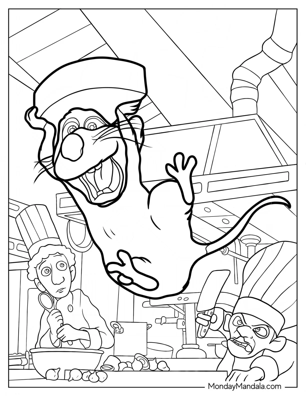 Ratatouille Coloring Page Running Away From Skinner coloring page