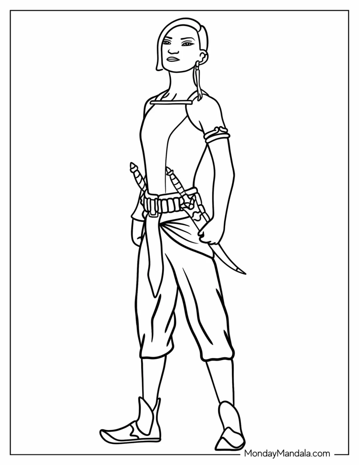 Raya And The Last Dragon Coloring Page Of Simple Outline Namaari coloring page