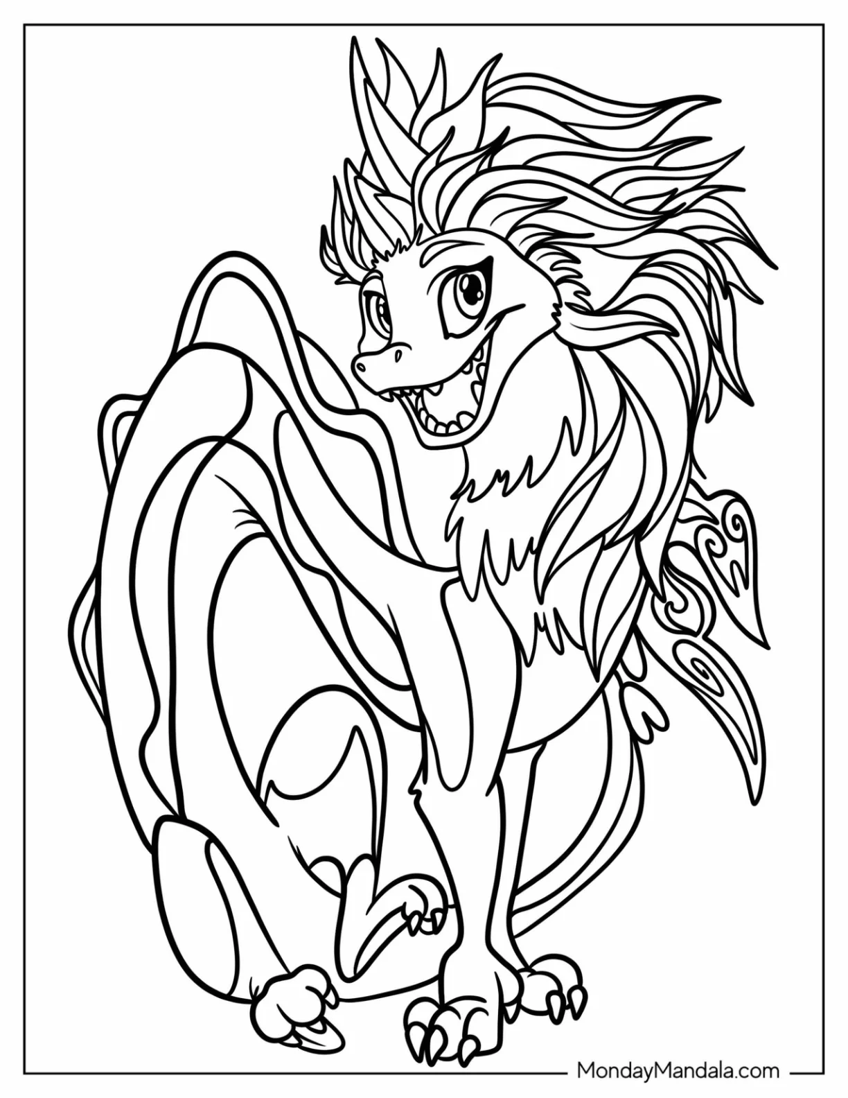 Simple Sisu Smiling Outline Coloring Sheet coloring page