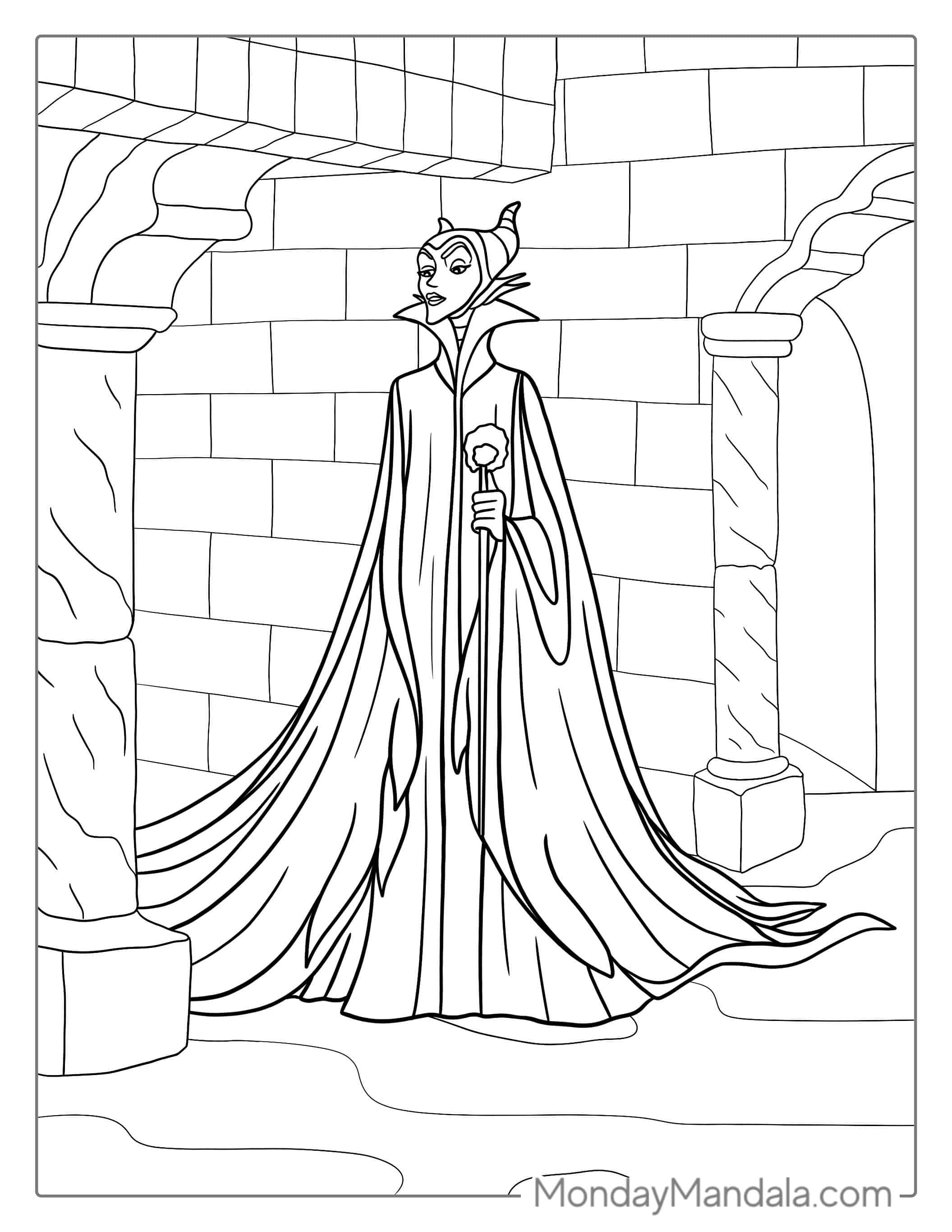 Maleficent In Castle Dungeon Coloring Page coloring page