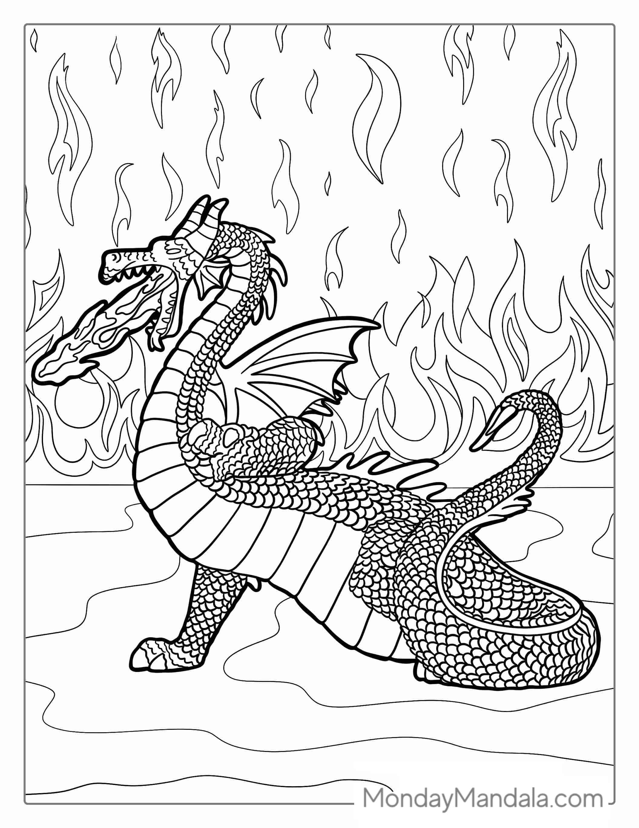 Sleeping Beauty Dragon Maleficent Coloring Page coloring page — printable line art