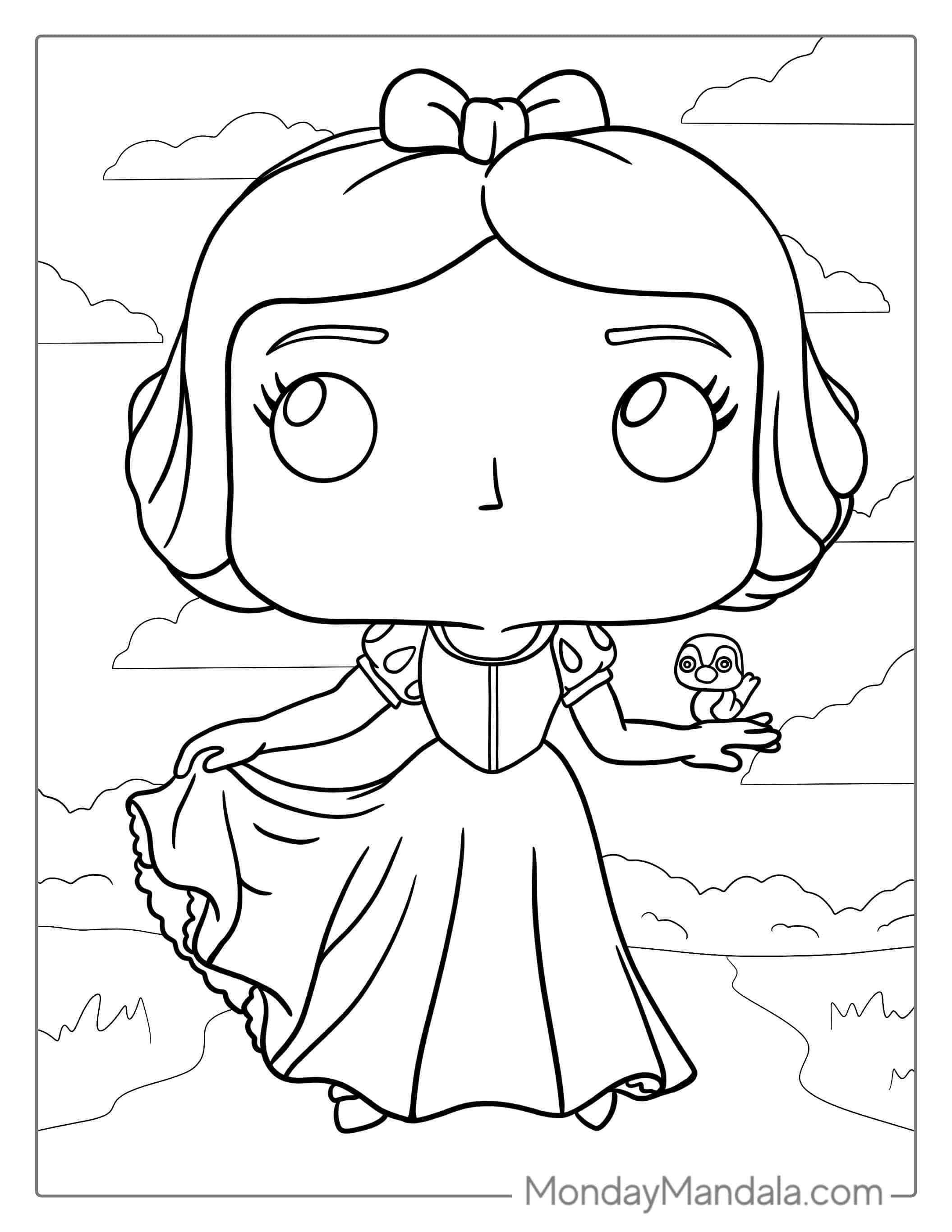 Funko Pop Snow White Coloring Sheet coloring page