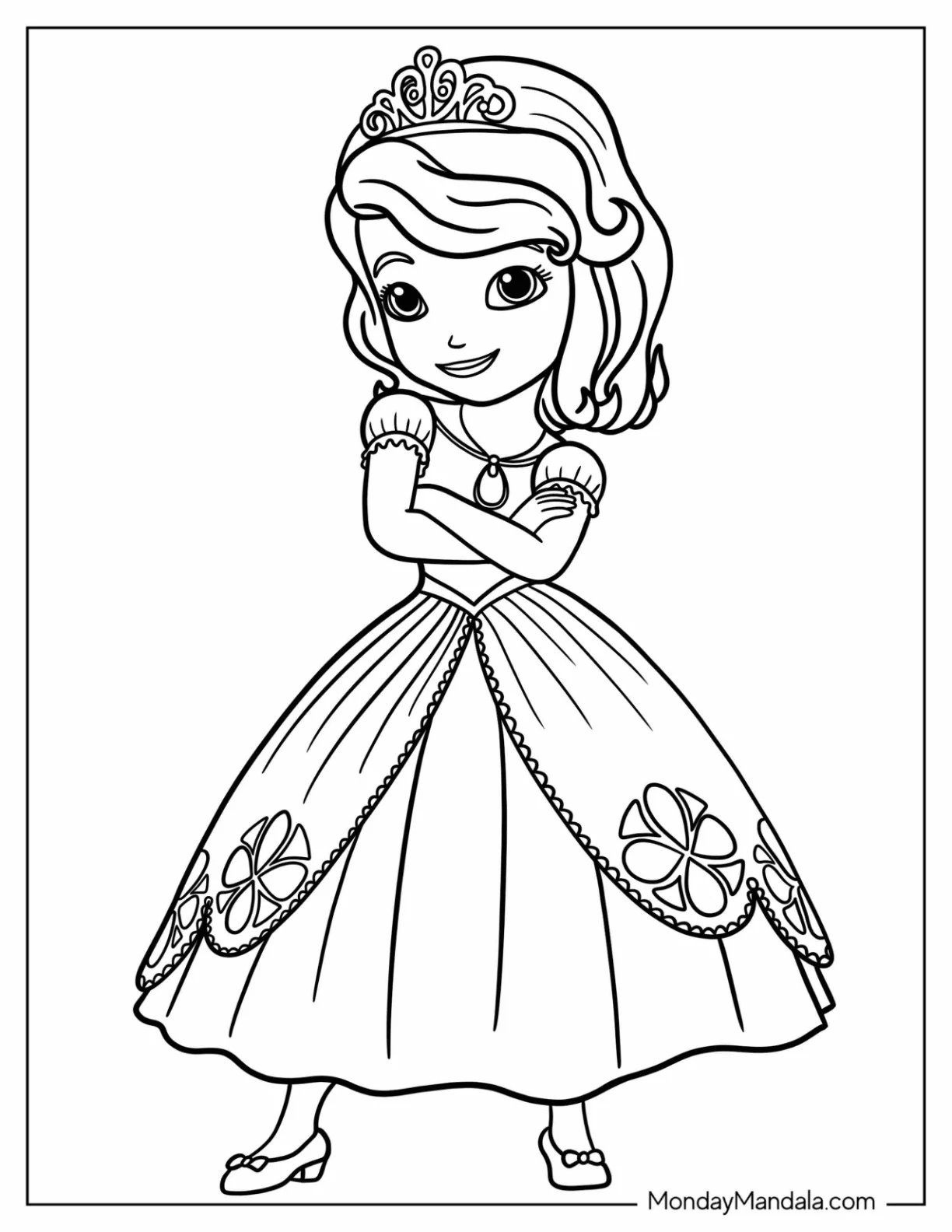 Easy Sofia The First Coloring Page For Kids coloring page