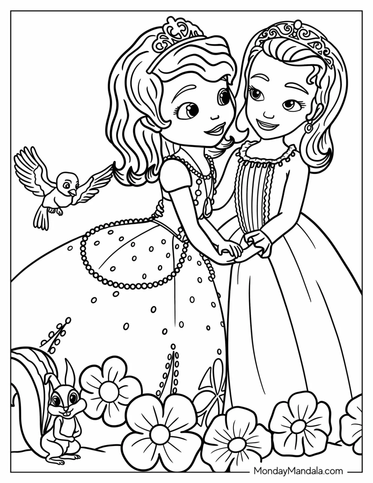 Sofia The First Coloring Page With Princess Amber coloring page