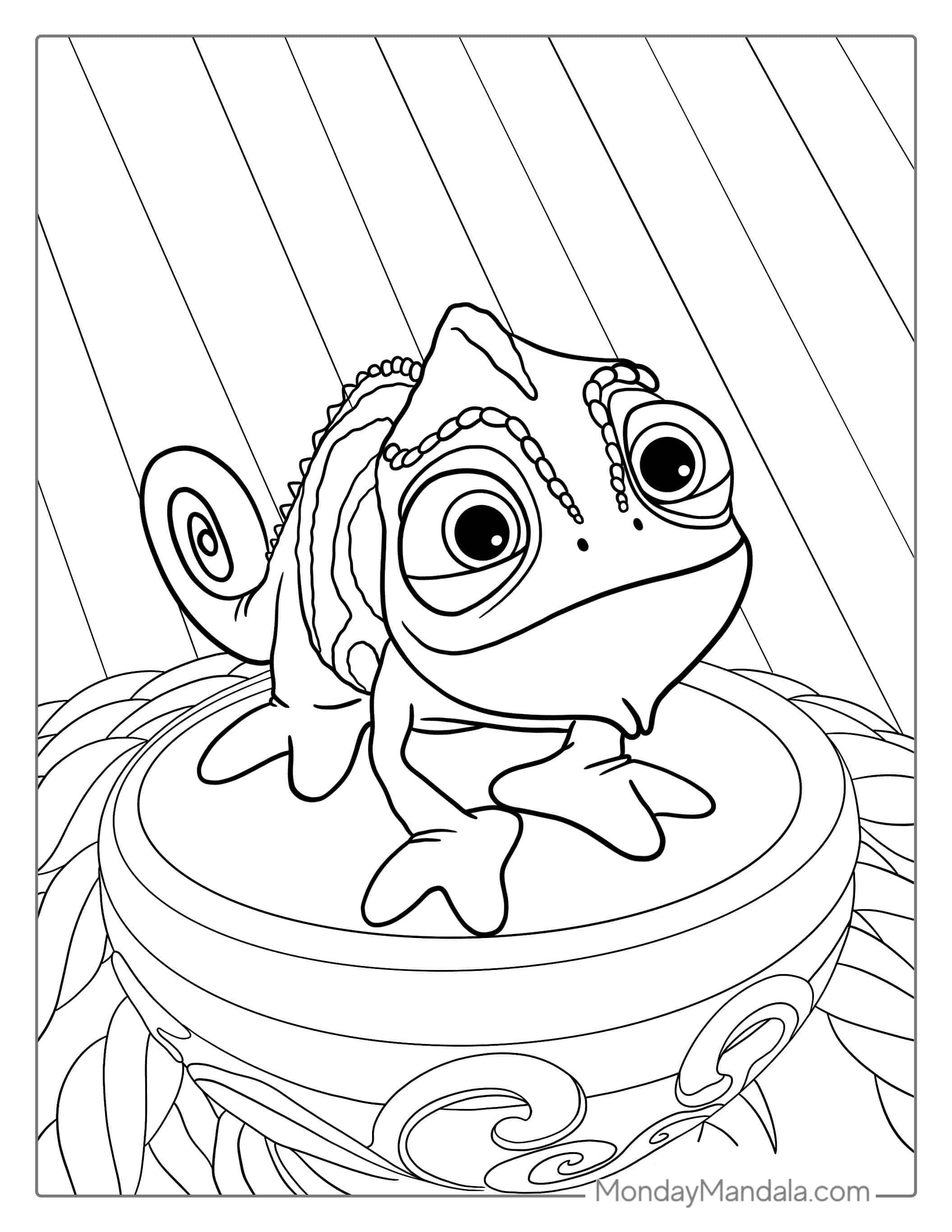 Pascal From Tangled Coloring Page coloring page — printable line art