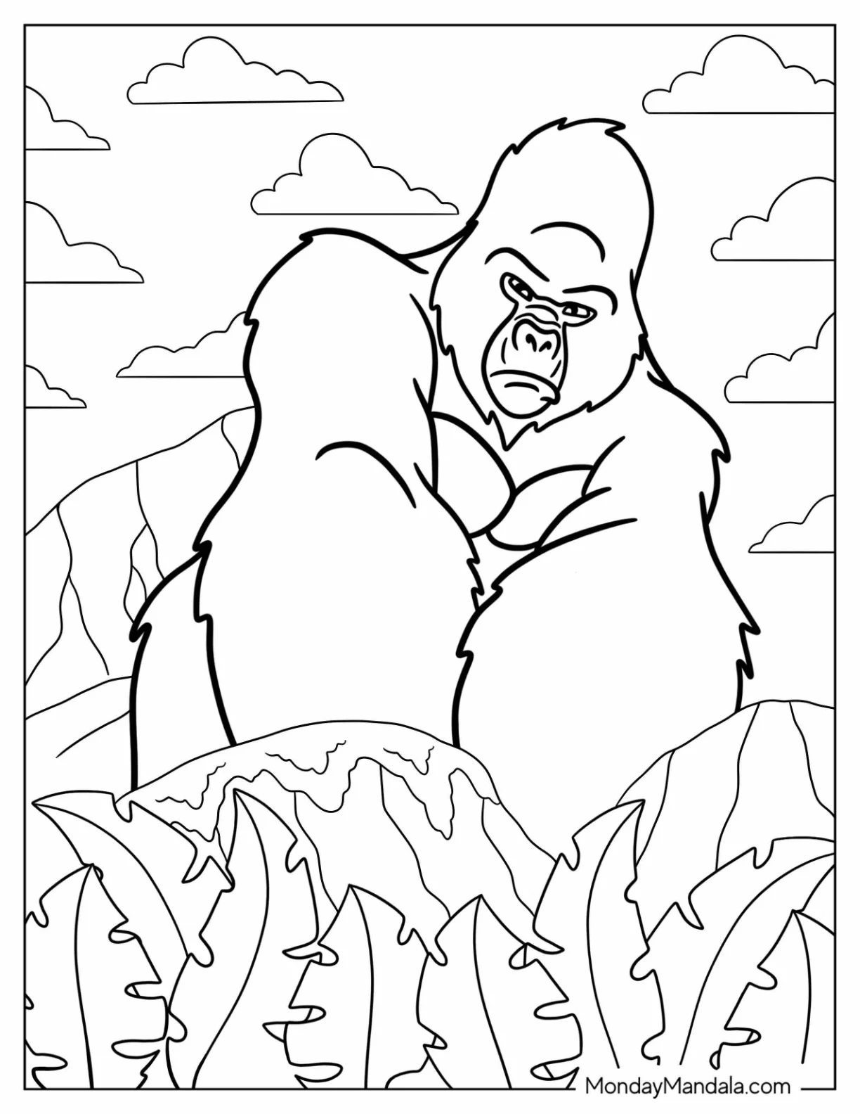 Tarzan Coloring Page Of Kerchak The Gorilla coloring page