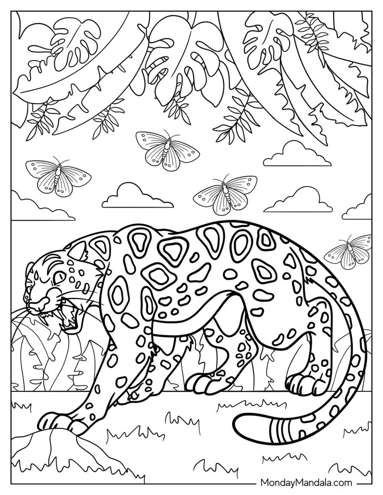 Tarzan Coloring Page Of Sabor The Leopard Roaring coloring page