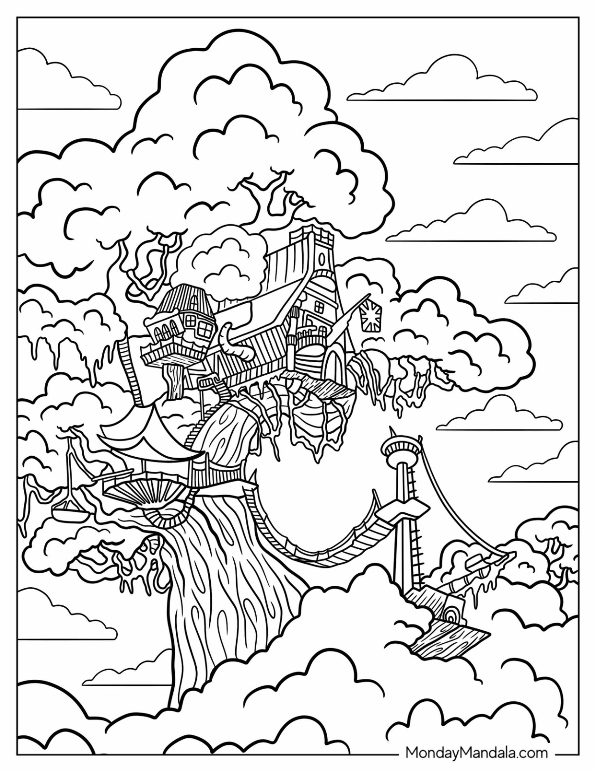 Tarzan Coloring Page Tree House In The Jungle coloring page