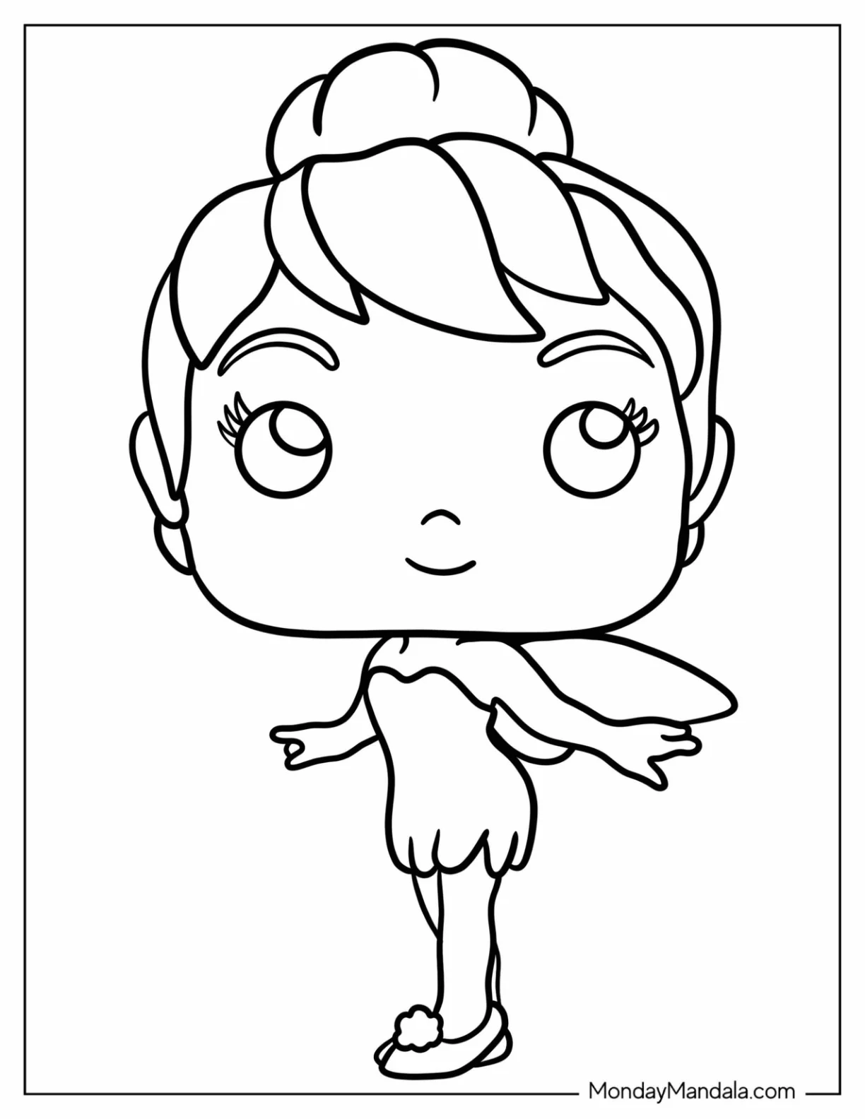 Funko Pop Tinker Bell Coloring Page For Preschoolers coloring page