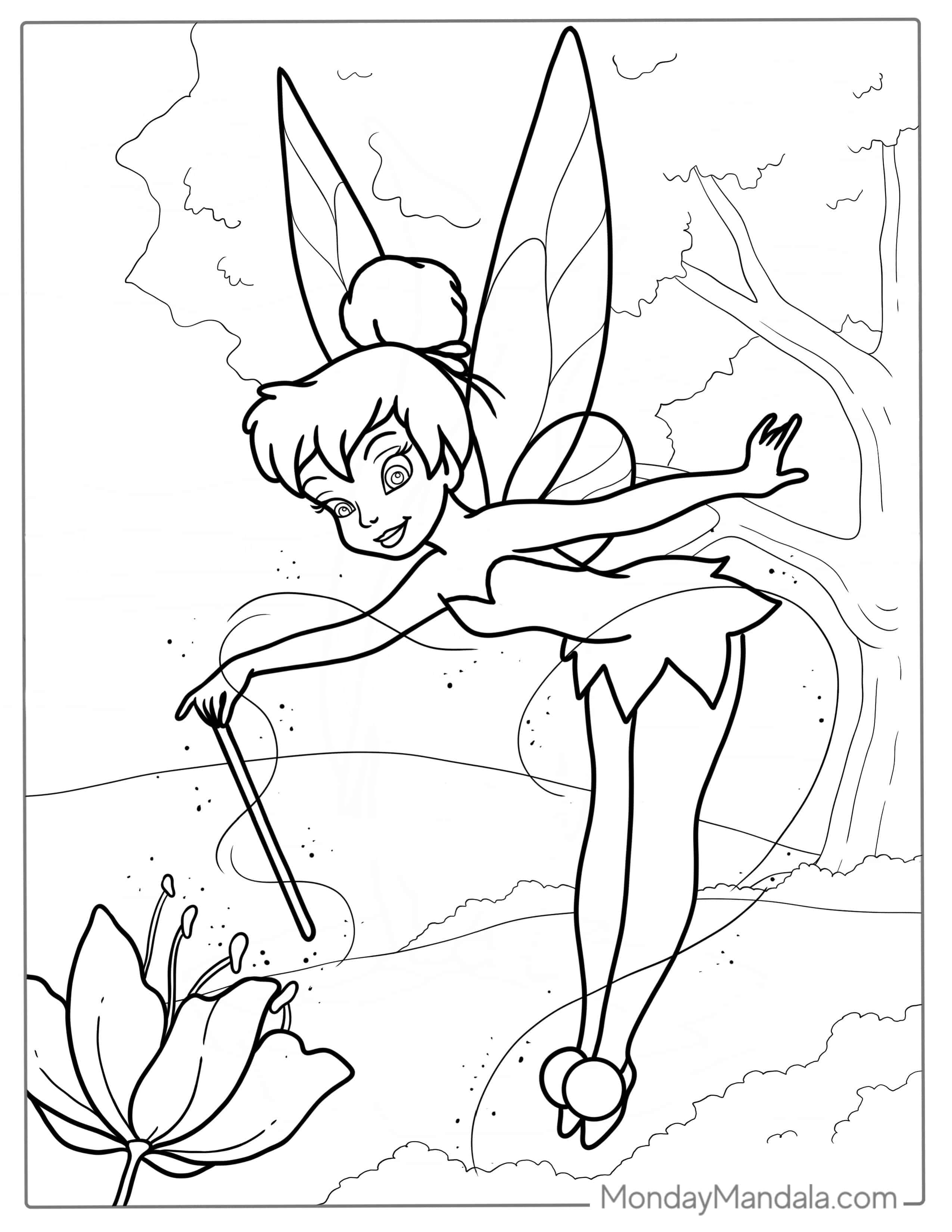 Magical Tinker Bell Fairy Coloring Page coloring page