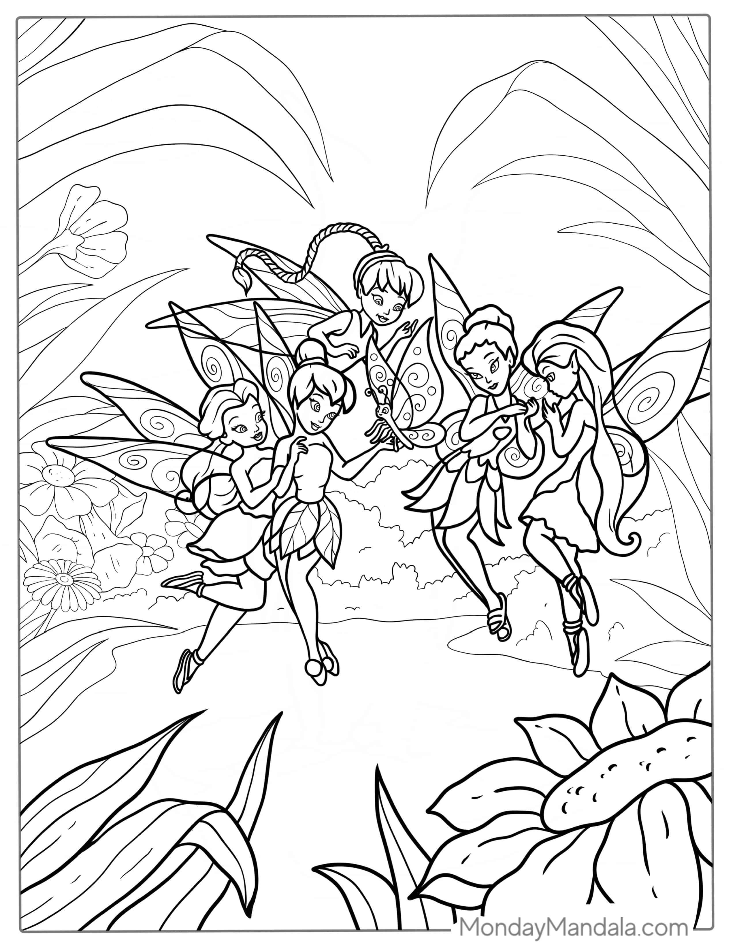 Tinker Bell And Disney Fairies To Color coloring page