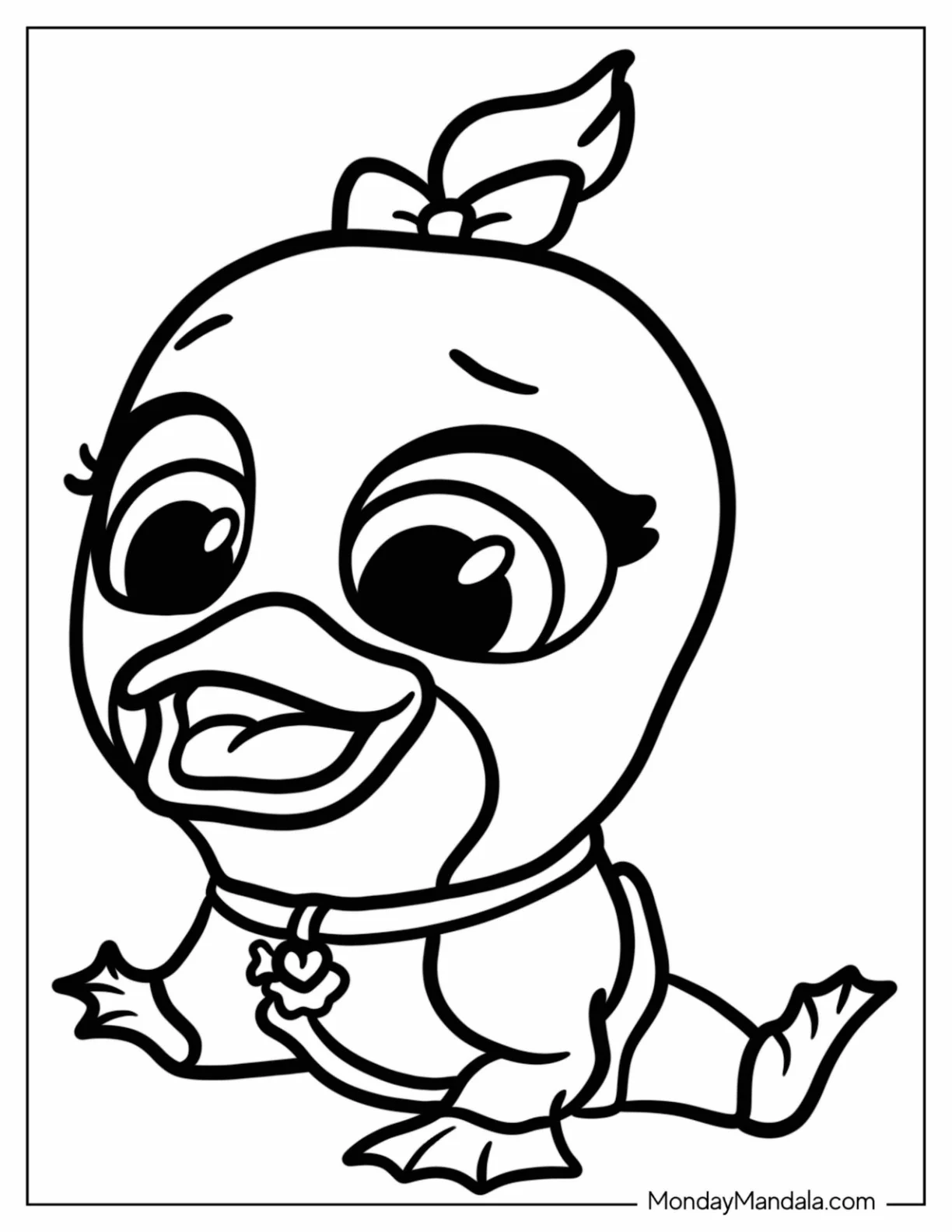 TOTS Coloring Page Of Cute Penelope The Platypus For Preschoolers coloring page — printable line art