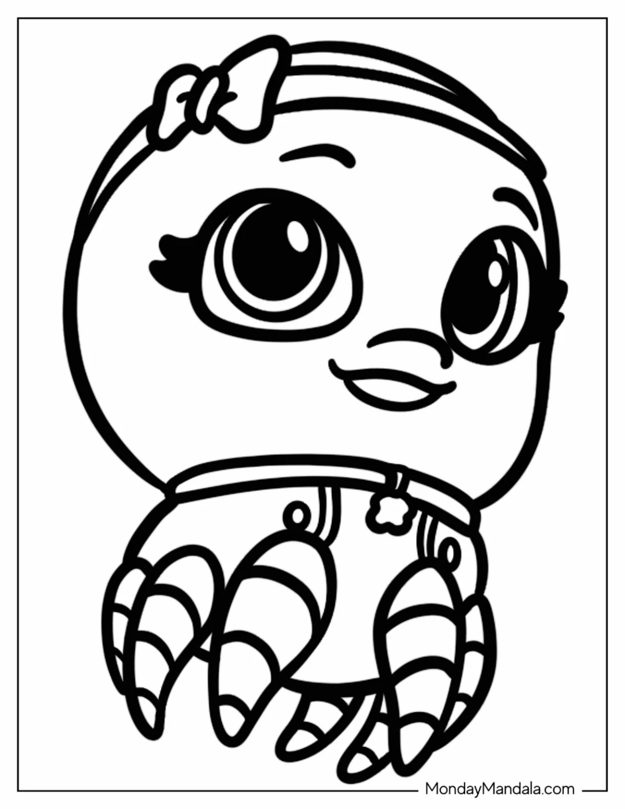 TOTS Coloring Page Of Easy Octavia The Octopus For Preschoolers coloring page — printable line art